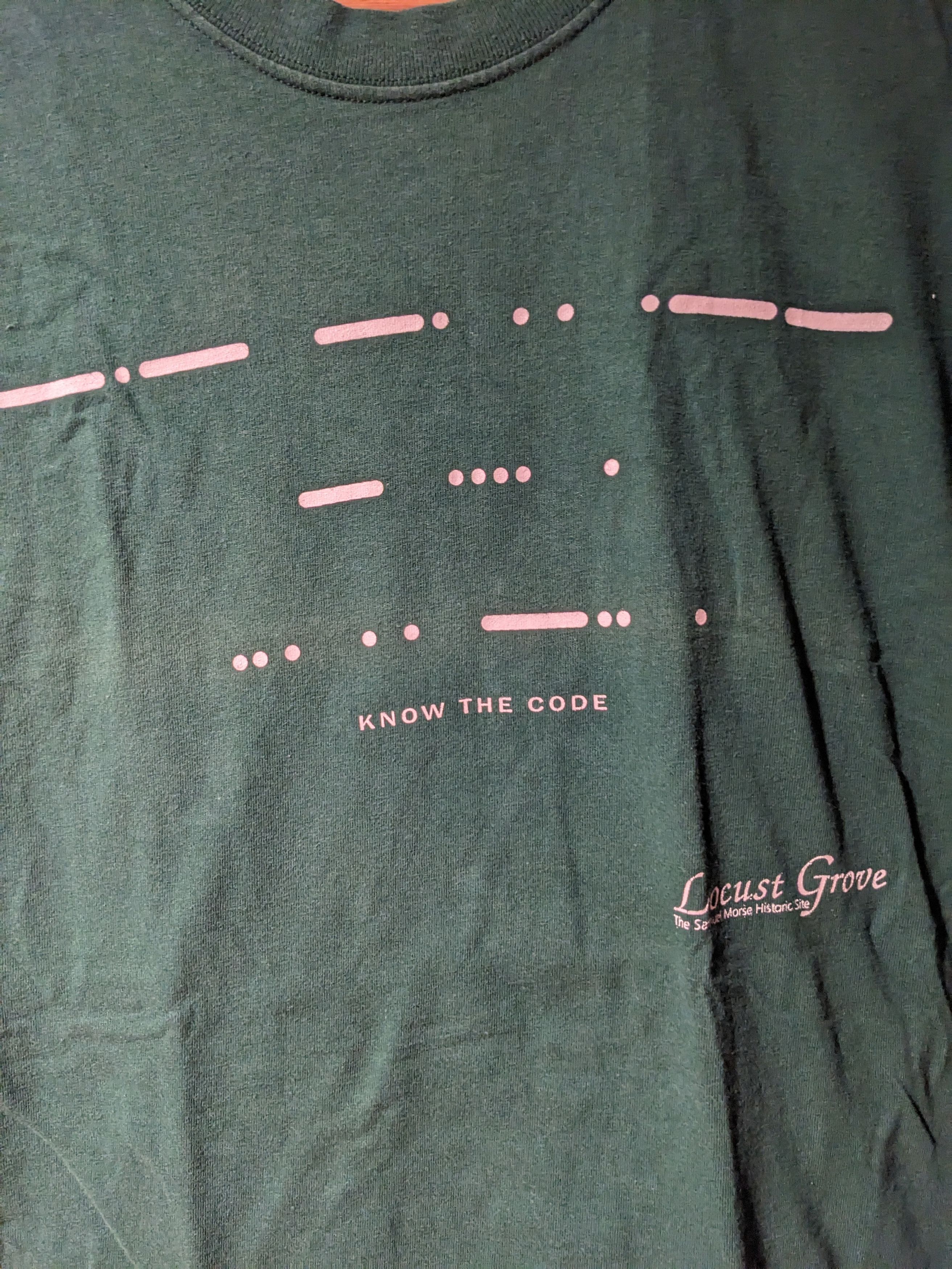 Hanes × Vintage Vintage 90s Morse Code Know the Code Locust Grove T-Shirt Size US L / EU 52-54 / 3 - 2 Thumbnail