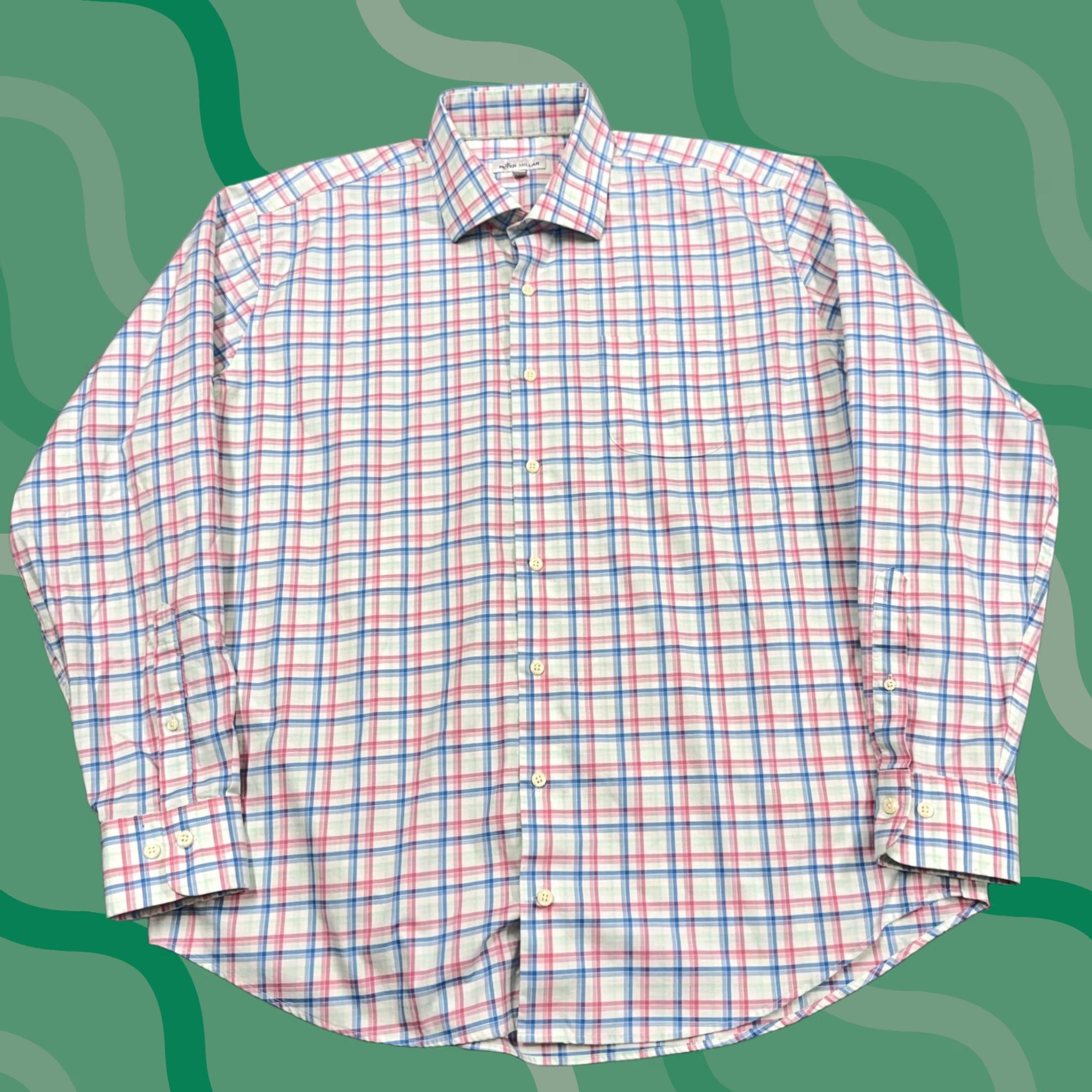 Peter Millar Peter Millar Shirt Mens XL Multicolor Plaid Button Down Long Sleeve Casual Size US XL / EU 56 / 4 - 1 Thumbnail