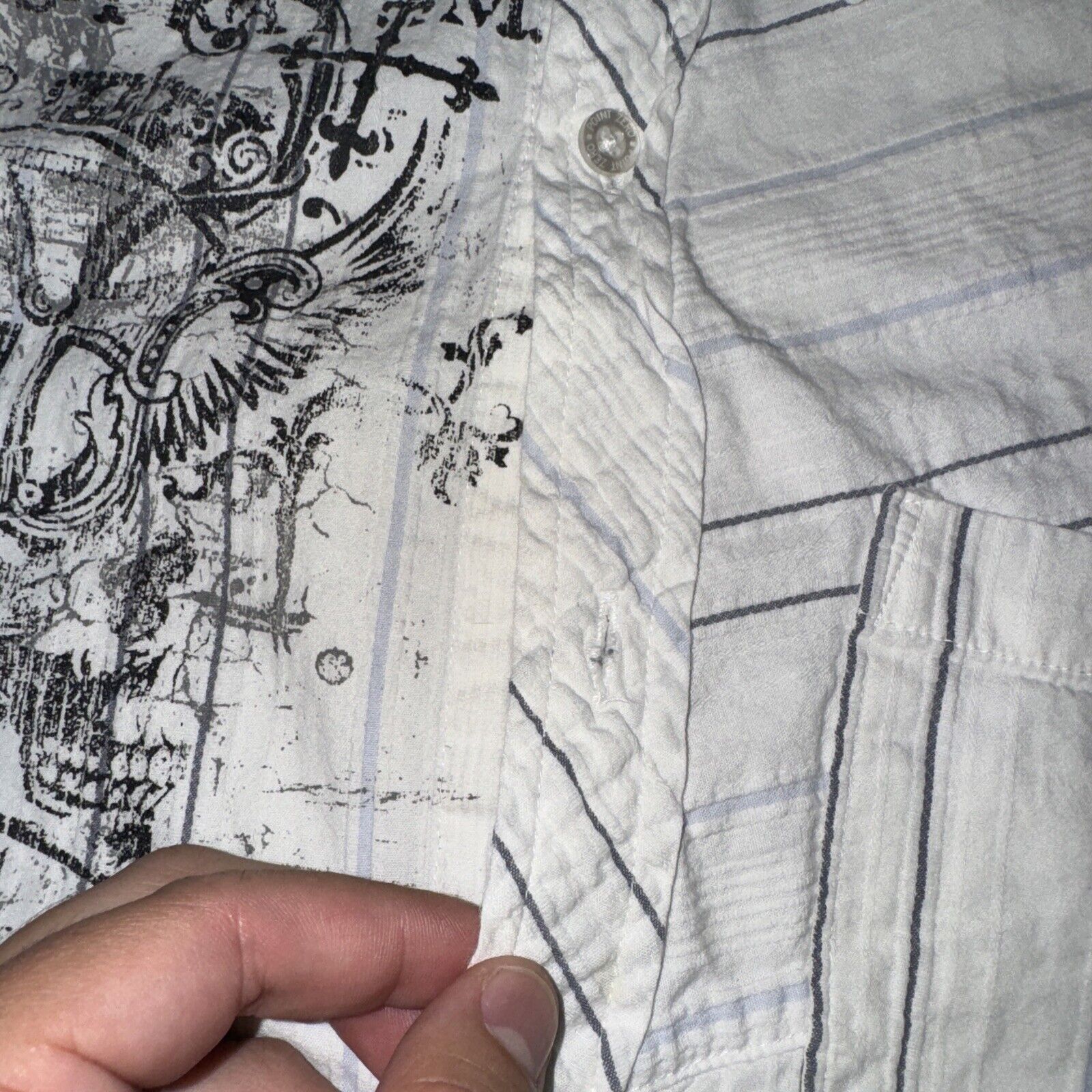 Japanese Brand × Point Zero × Vintage Y2K Point Zero Button Up Shirt Medium 16x22 Kids White Size US XXS / EU 40 - 3 Thumbnail