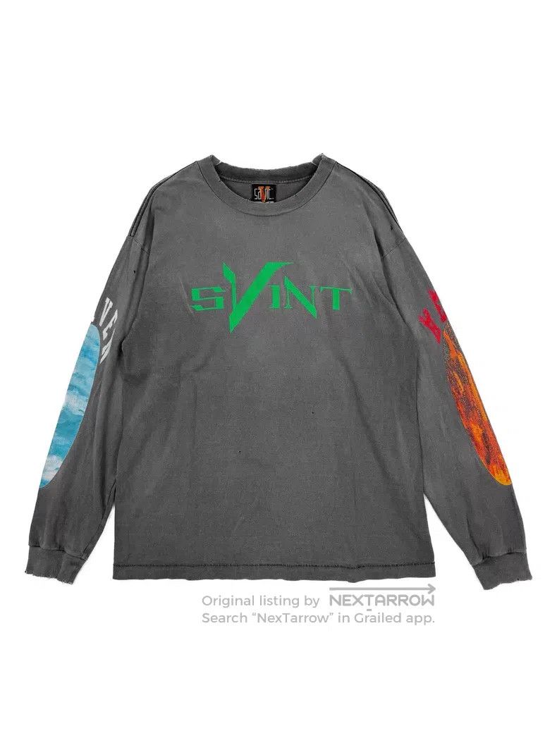 Saint Michael Saint Michael Co-branded washed print crew neck long sleev Size US L / EU 52-54 / 3 - 1 Thumbnail