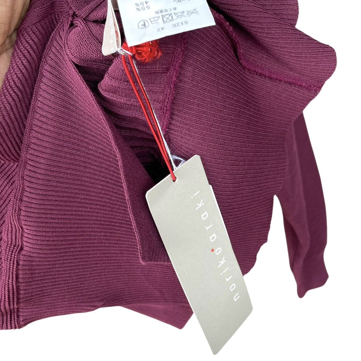 Japanese Brand Noriko Araki BNWT Japanese Designer Wide Collar WMN Top Size L / US 10 / IT 46 - 8 Thumbnail