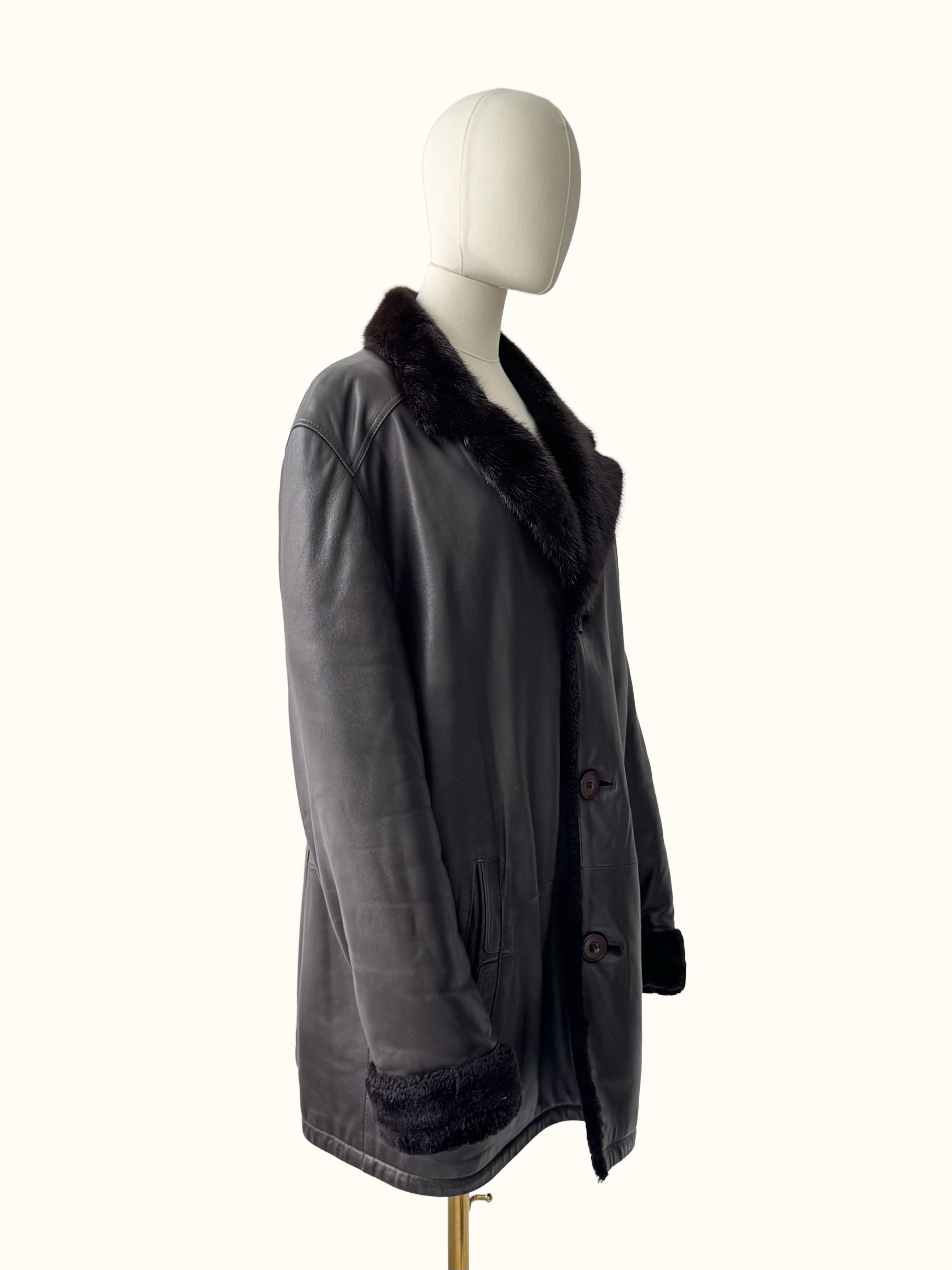 Vintage Vintage Real Sheepskin Coat (B250)D15E2 Size US XXL / EU 58 / 5 - 2 Thumbnail