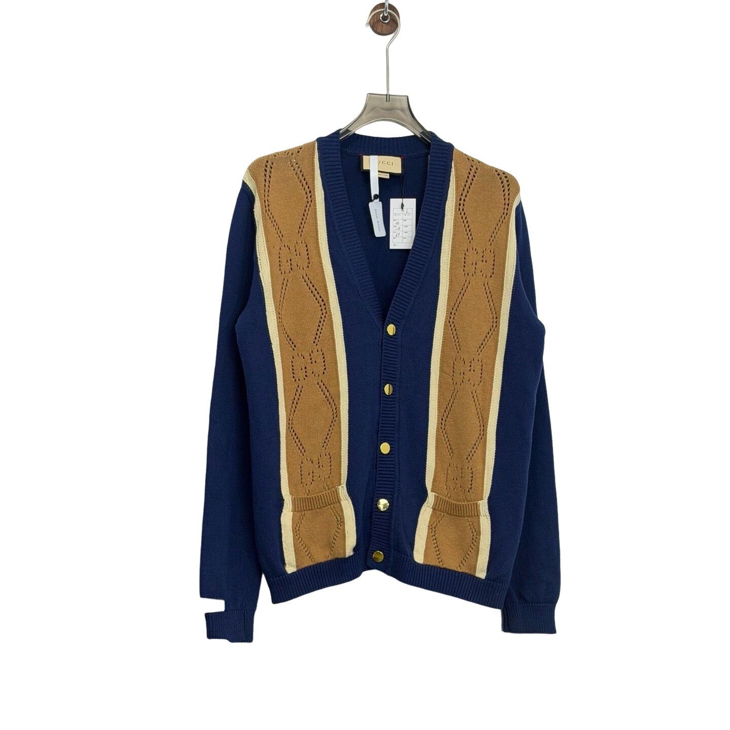 Gucci Gucci Monogram Panel Knit Cardigan Size L Size US L / EU 52-54 / 3 - 1 Thumbnail