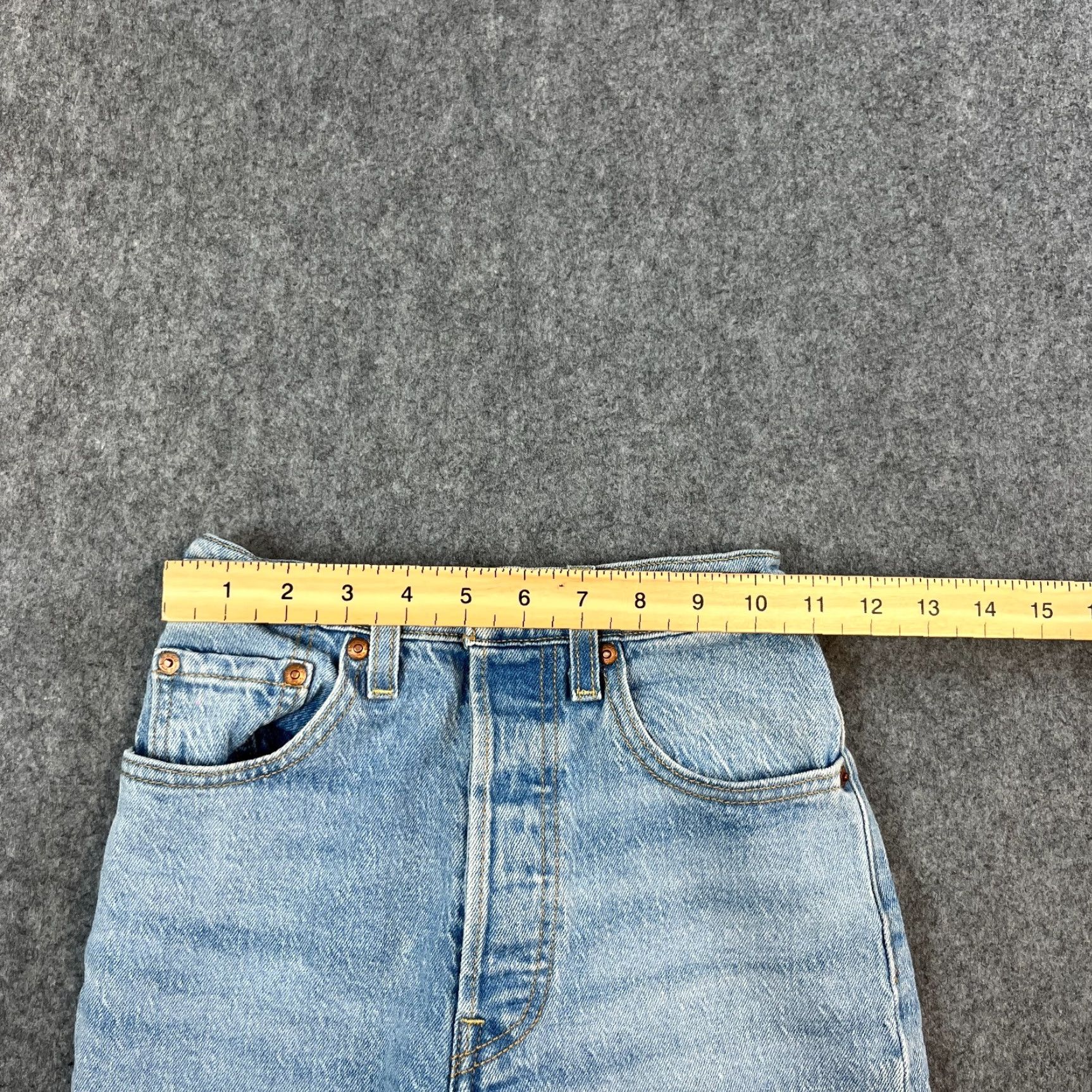 Levi's Levi's Womens Jeans Ribcage Straight 24 25 UK 4 Cropped Light Wash Blue Stretch Jeans Reflecting Vintage? No - Regular Rise High Rise? Size 27" / US 4 / IT 40 - 6 Thumbnail