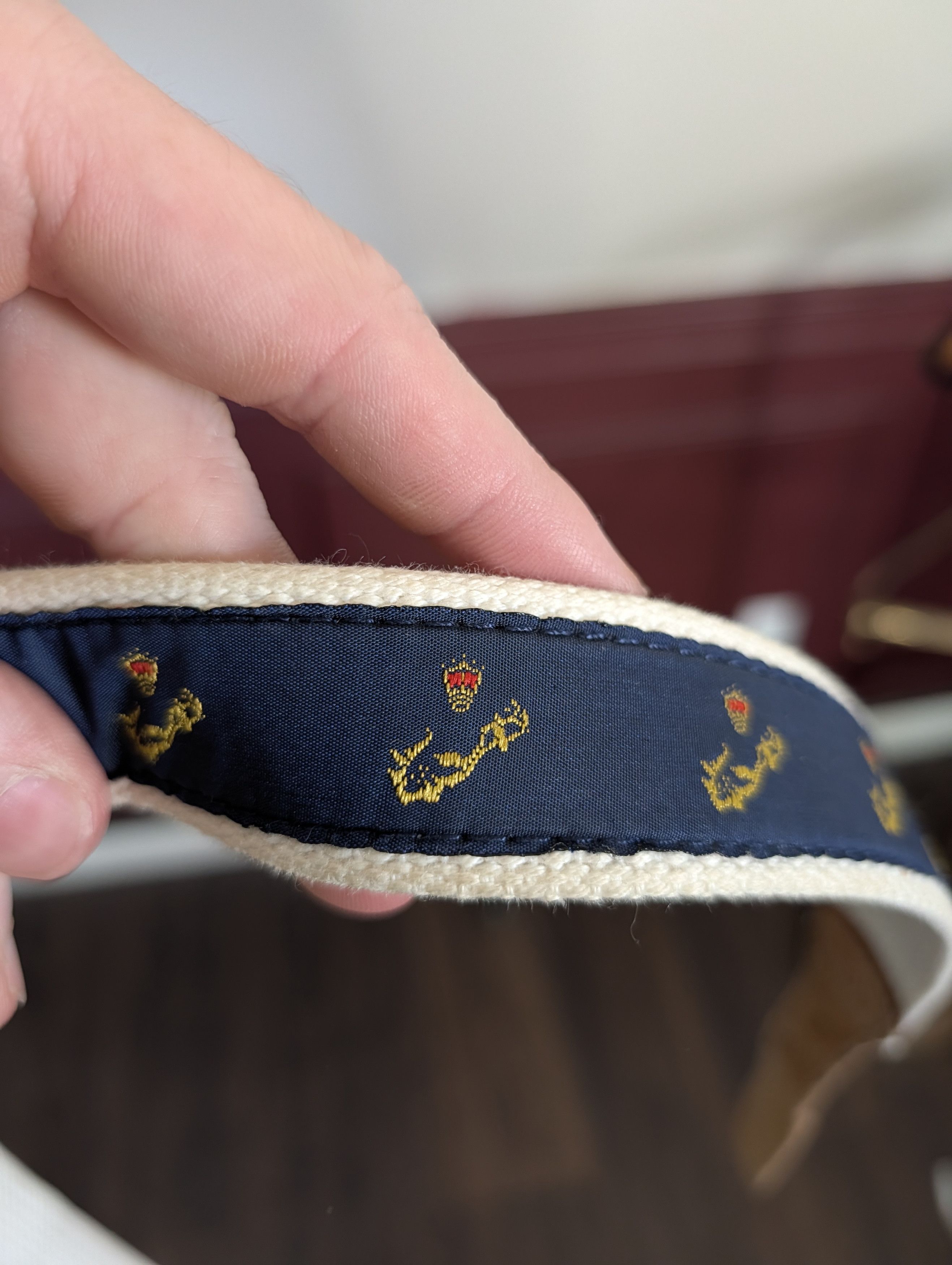 Vintage VTG English Sports Shop Bermuda flag map leather belt Size 38 - 5 Thumbnail