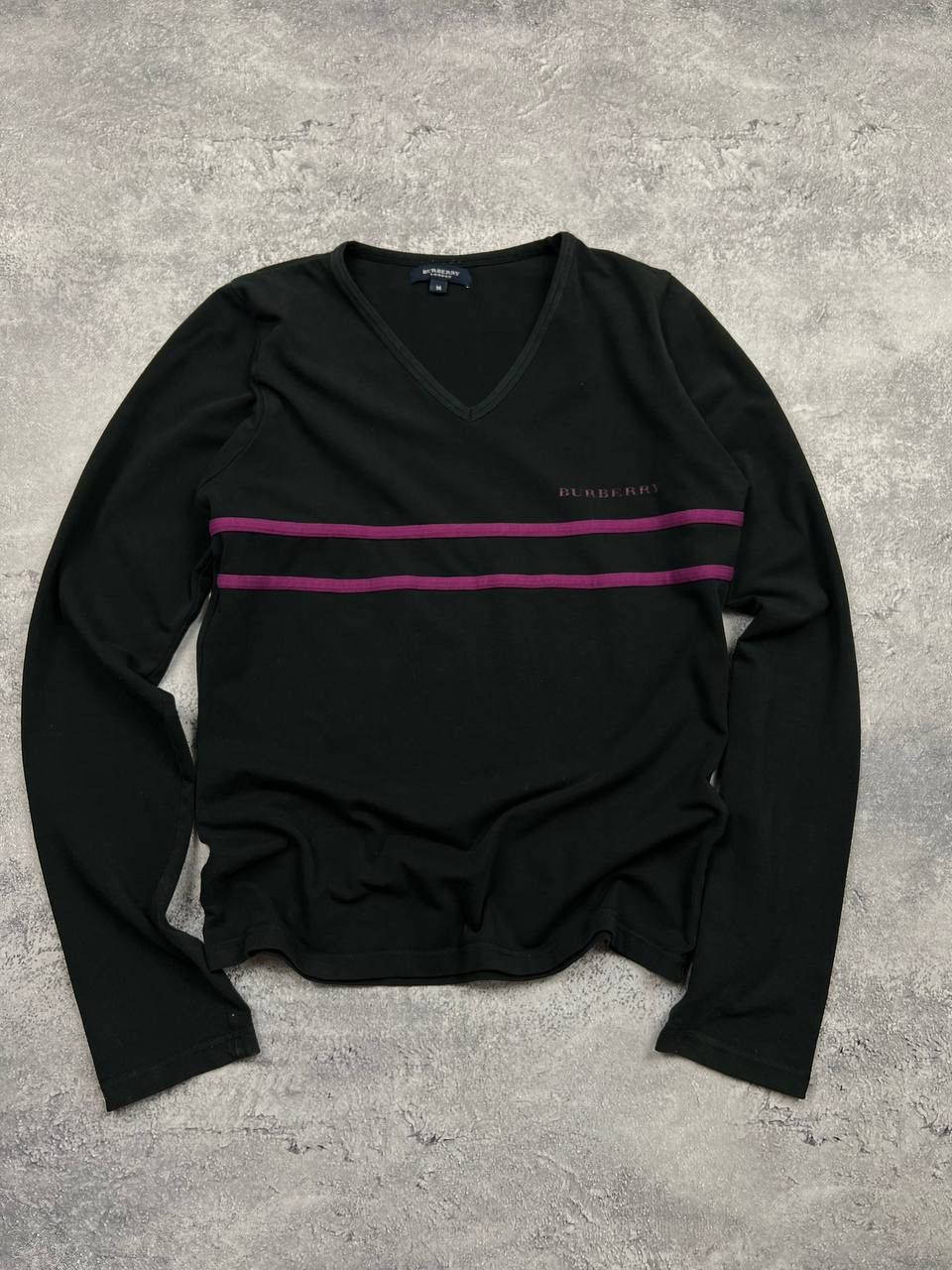 Burberry Vintage Burberry Black Long Sleeve Shirt Striped Size M / US 6-8 / IT 42-44 - 1 Thumbnail