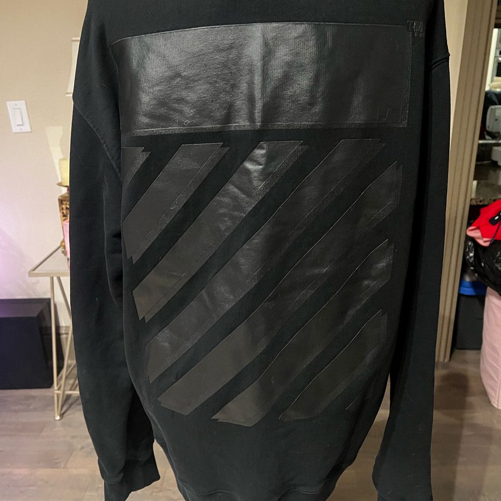 Japanese Brand Off-White Diag Tab crew-neck sweatshirt Size US XL / EU 56 / 4 - 5 Thumbnail
