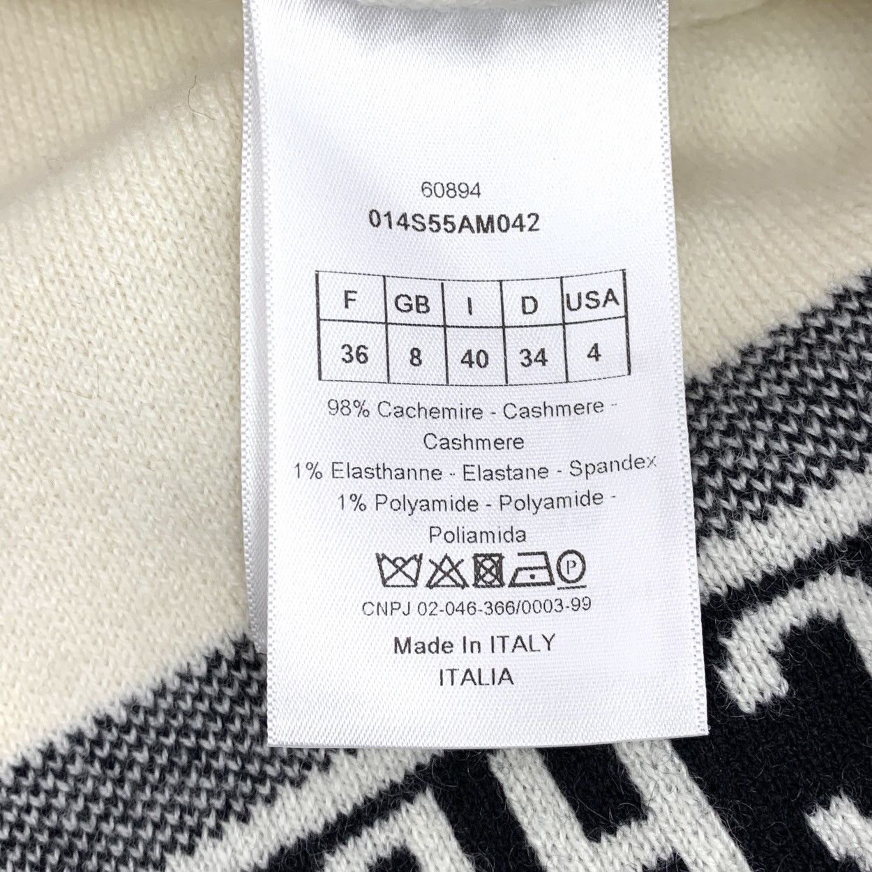 Dior Dior Beige Striped Trim Cashmere Long Sleeve Knitwear K26WX Size XS / US 0-2 / IT 36-38 - 7 Thumbnail