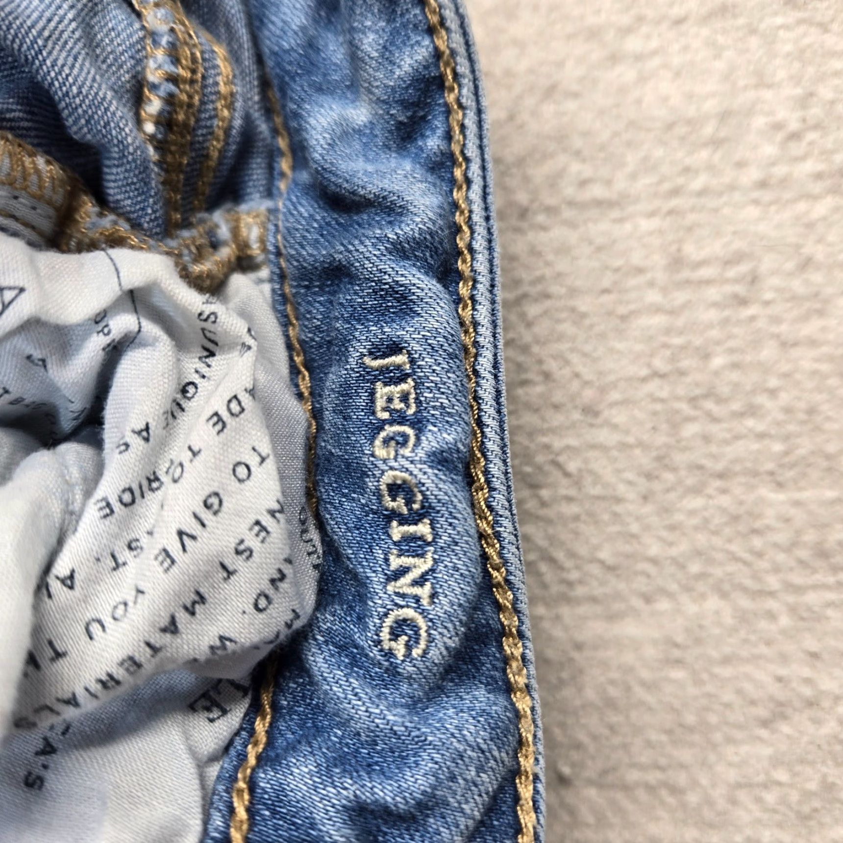 American Eagle Outfitters American Eagle Outfitters Jeans Jegging Super Stretch X Blue Denim Pants Destroyed Womens 2 Size 26" / US 2 / IT 38 - 5 Thumbnail