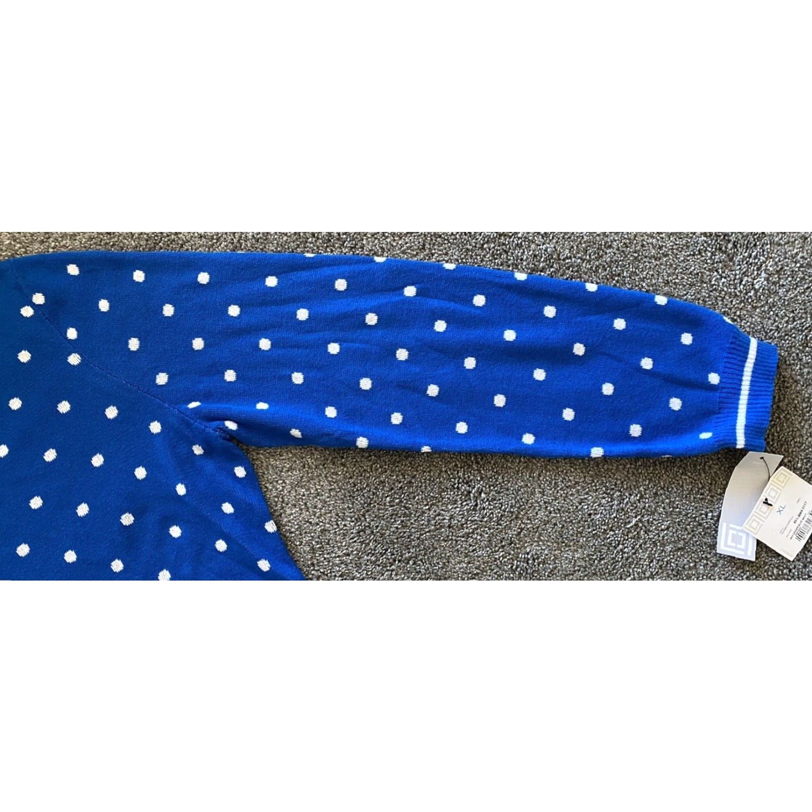 Liz Claiborne NWT New Liz Claiborne Sweatshirt Women’s XL Sky Driver Blue Polka Dot Long Sleeve Size XL / US 12-14 / IT 48-50 - 7 Thumbnail