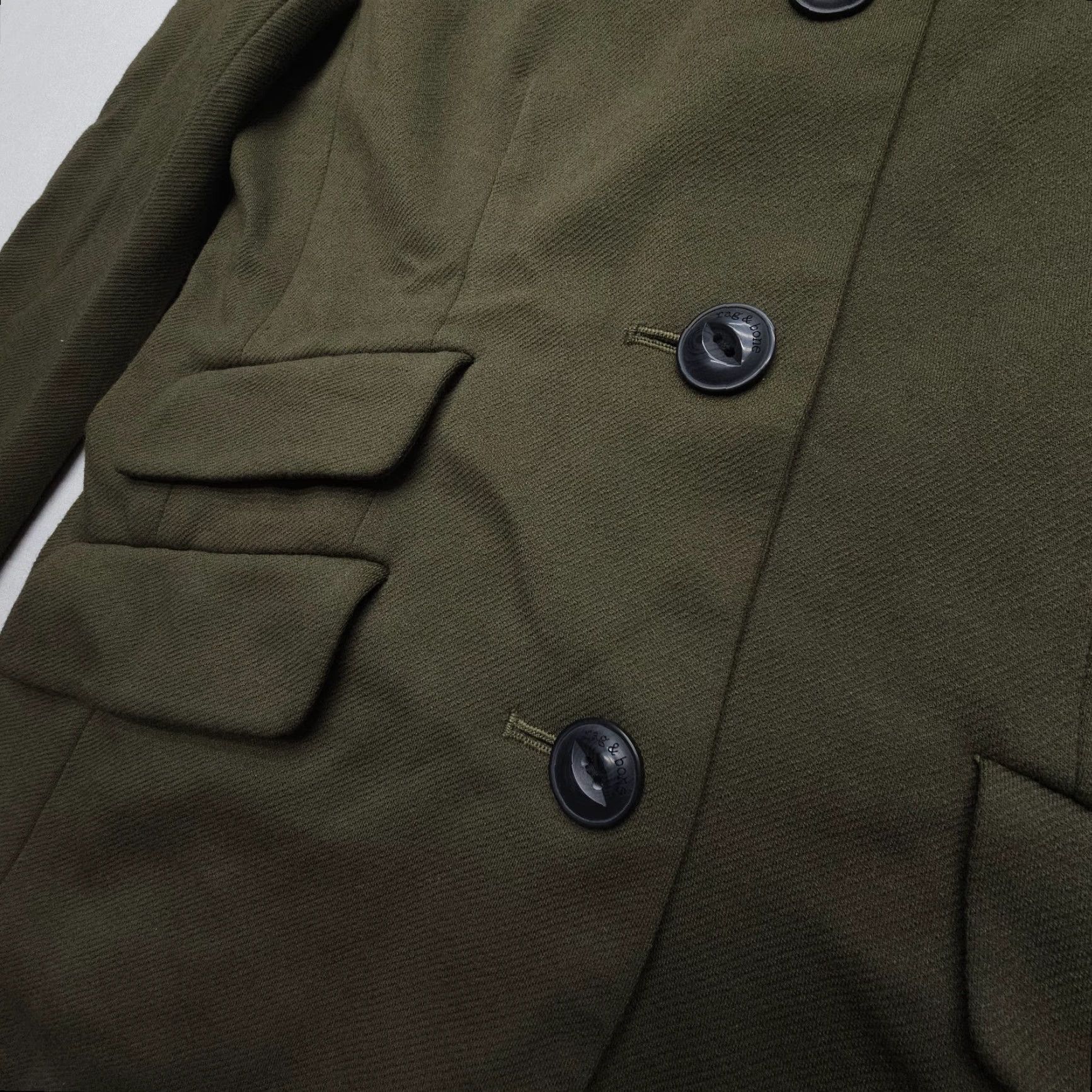 Rag & Bone VINTAGE Rag & Bone Slade Blazer Army Green Size 2 Knit Stretch Viscose Wool Military EUC Size XS / US 0-2 / IT 36-38 - 5 Thumbnail