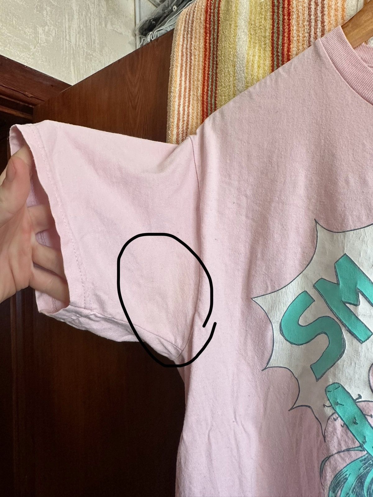 Anime 🔥 Omori Aubrey SMASH Pink Anime Game Japan Faded T Shirt Size US L / EU 52-54 / 3 - 6 Thumbnail