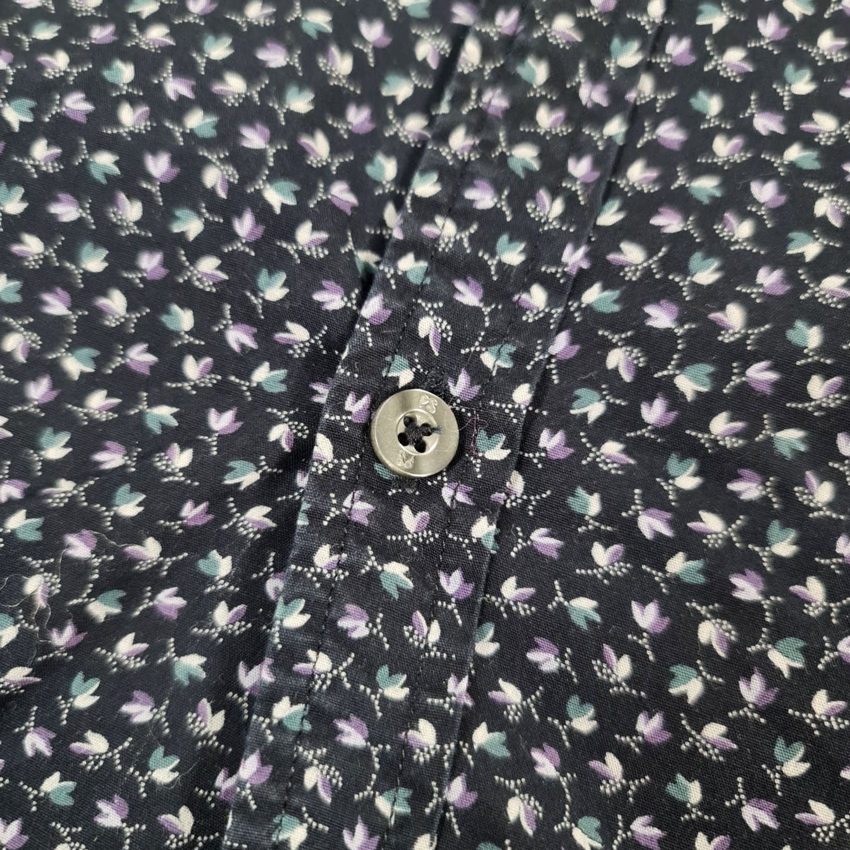 Paul Smith Paul Smith Mens Shirt Navy Blue Floral Cotton Button-Up Long Sleeve Slim M Casual Summer Holiday City London Women's? Size US M / EU 48-50 / 2 - 4 Thumbnail