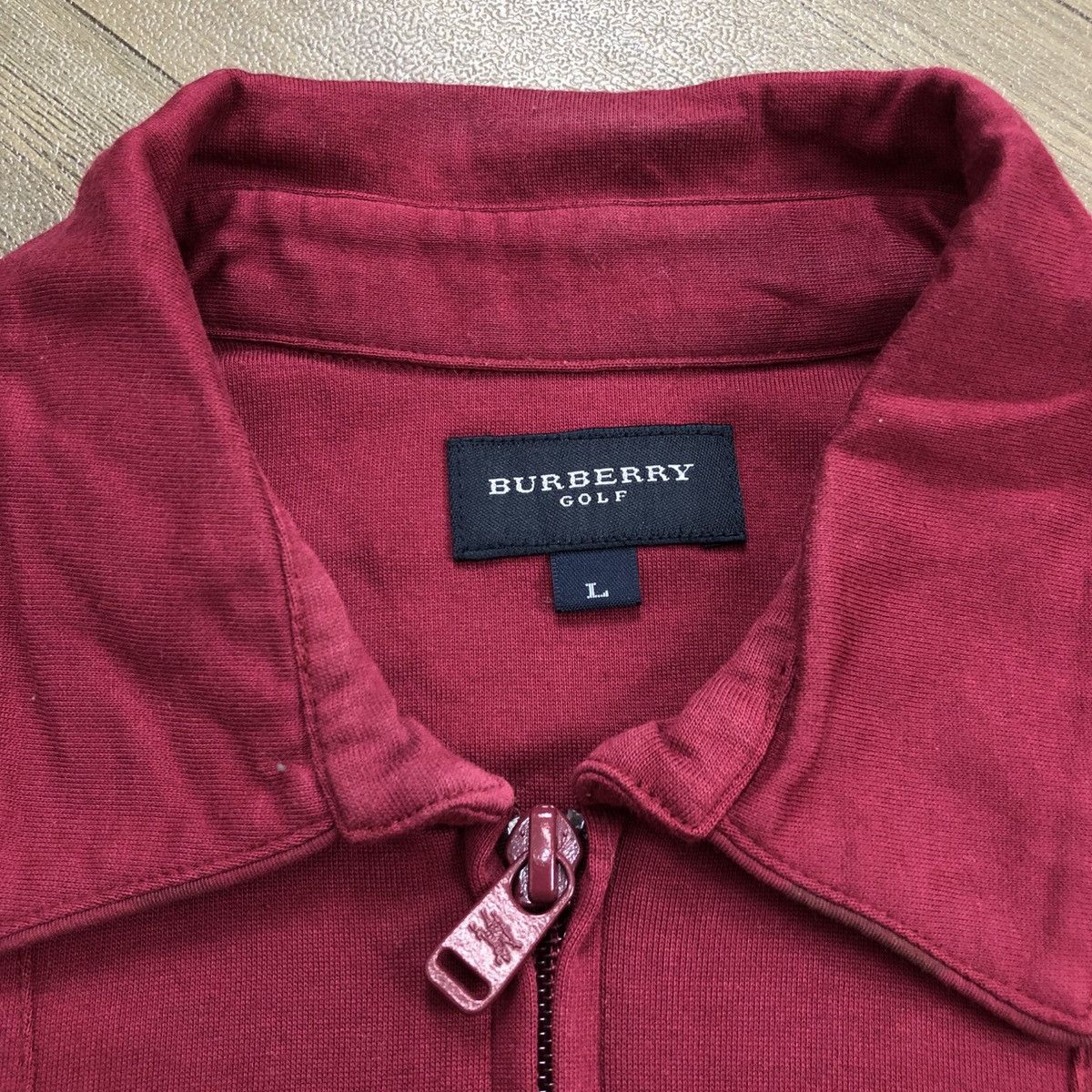 Vintage Burberry Golf Half Zip Maroon Polo Shirt Women
