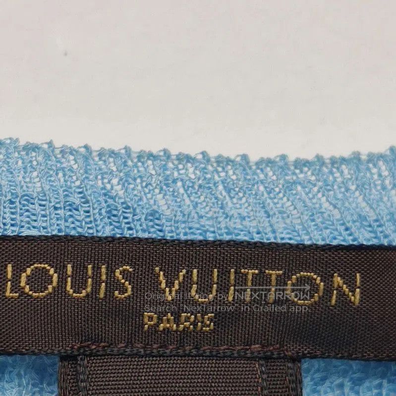 Louis Vuitton Louis Vuitton Blue Silk Knitted Top with Bow. Size US M / EU 48-50 / 2 - 4 Thumbnail