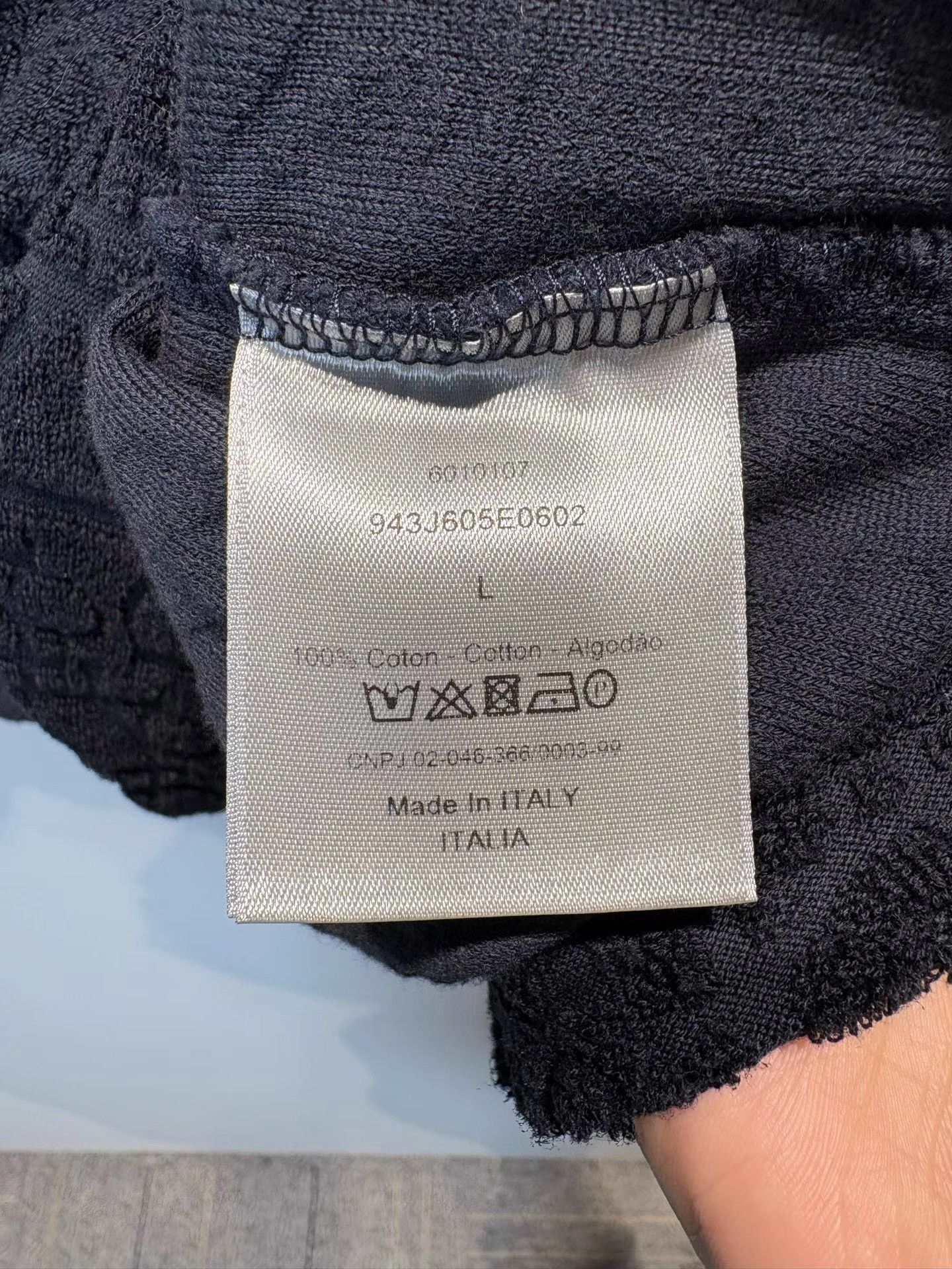 Dior Dior Black Towel Fabric T-shirt with Letter Logo K36 Size US L / EU 52-54 / 3 - 4 Thumbnail