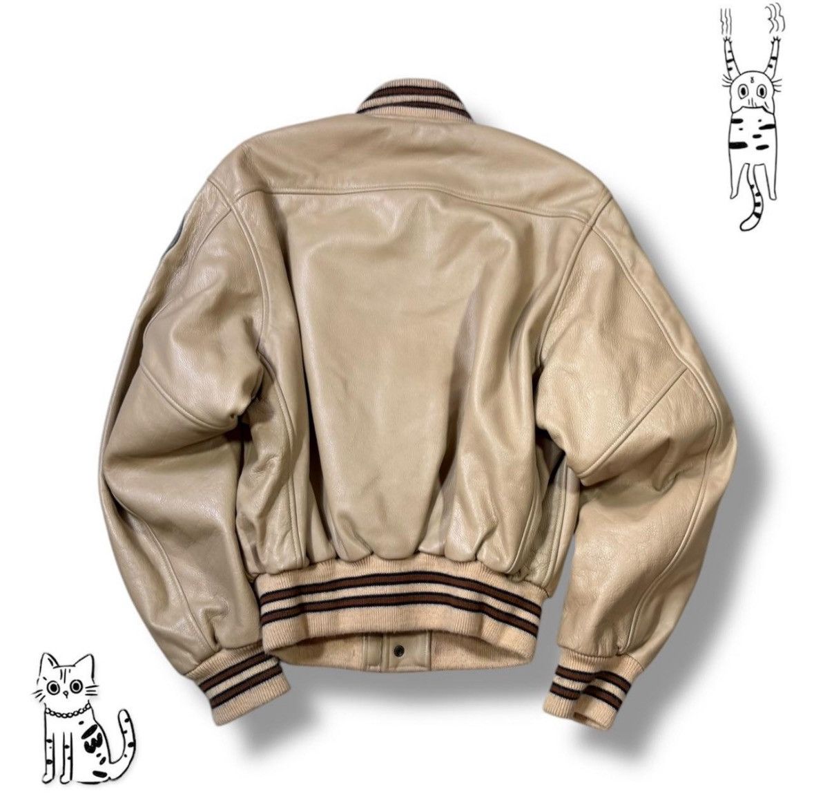 Other Redskins leather jacket beige and blue men’s size medium Size US M / EU 48-50 / 2 - 2 Thumbnail