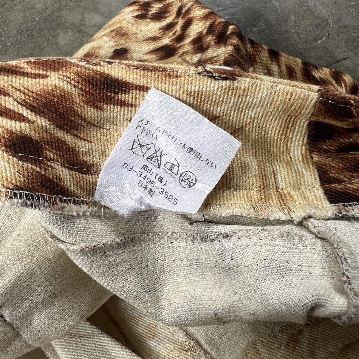 Just Cavalli 2000s Cecil Mc Bee Leopard Flare Pants Size 26" / US 2 / IT 38 - 10 Thumbnail