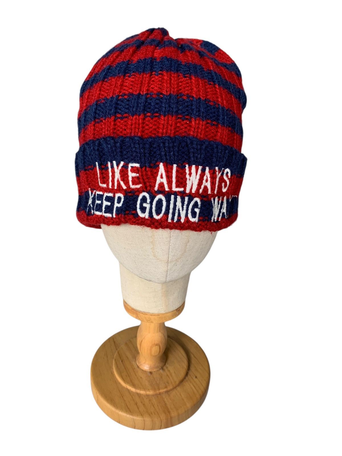 Kapital Stripe Crochet knit Back Number Streetweaer Beanie Hats Size ONE SIZE - 4 Thumbnail