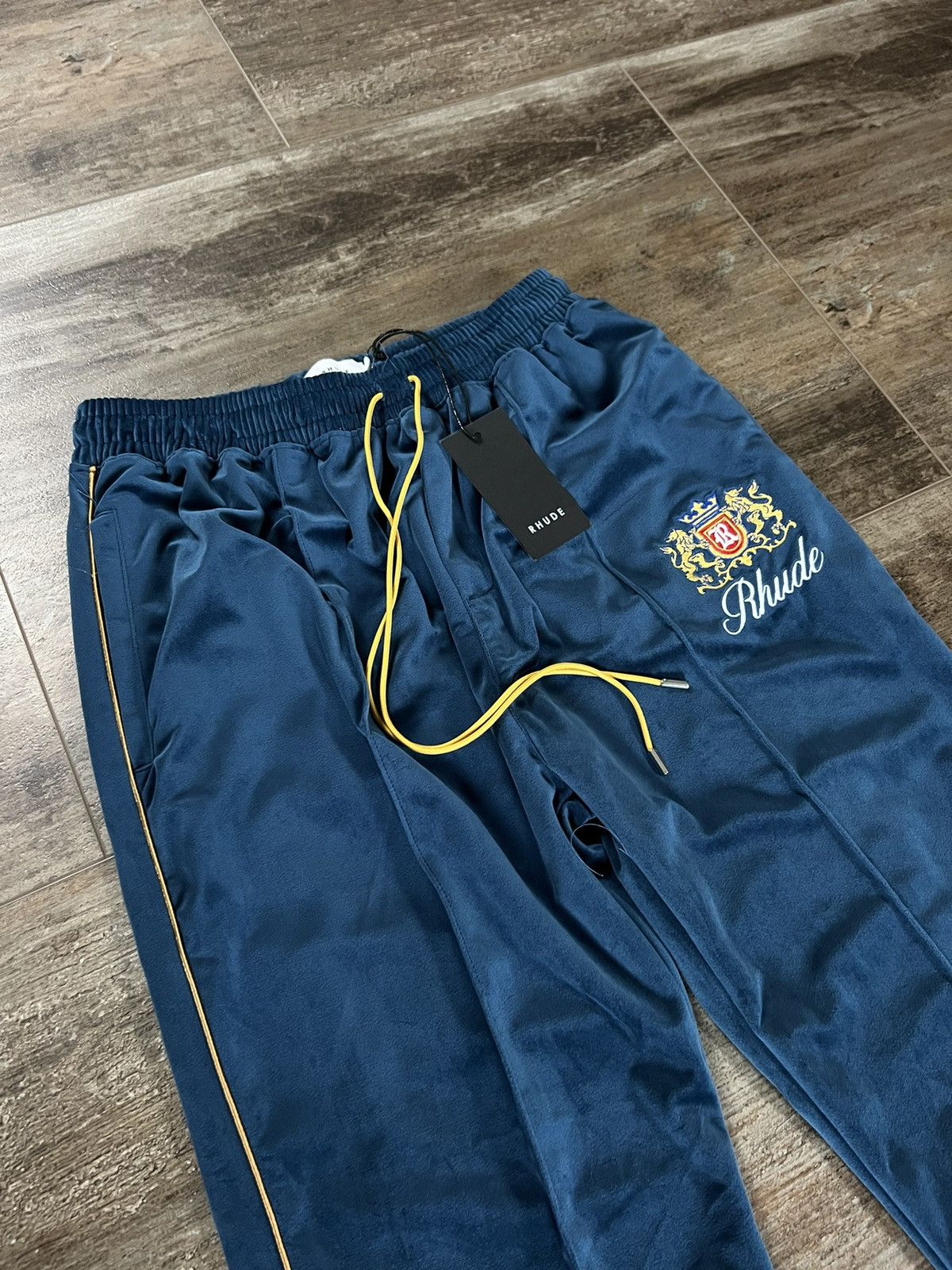 Rhude NEW Rhude Pants Embroidered Velvet Blue Size US 36 / EU 52 - 1 Thumbnail
