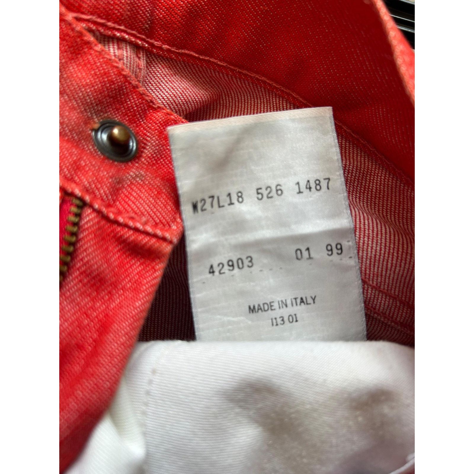 Levi's Levi's 526 Sta-Prest Red Capri Jeans Made in Italy 90s Size US 27 - 8 Thumbnail