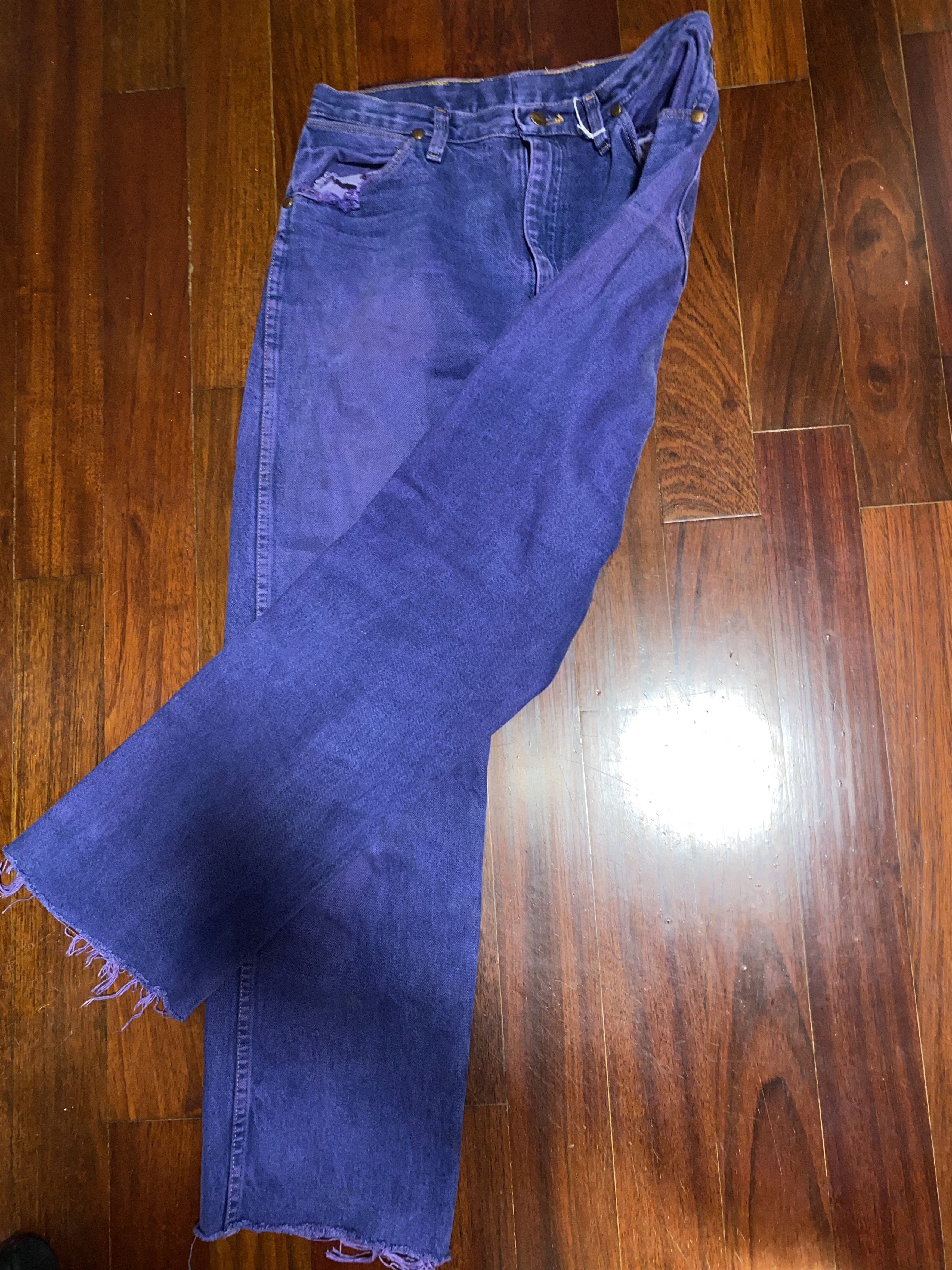 Wrangler DESIGNER VINTAGE JEANS PURPLE Y2K STREETWEAR ROCKSTAR Size US 34 / EU 50 - 4 Thumbnail