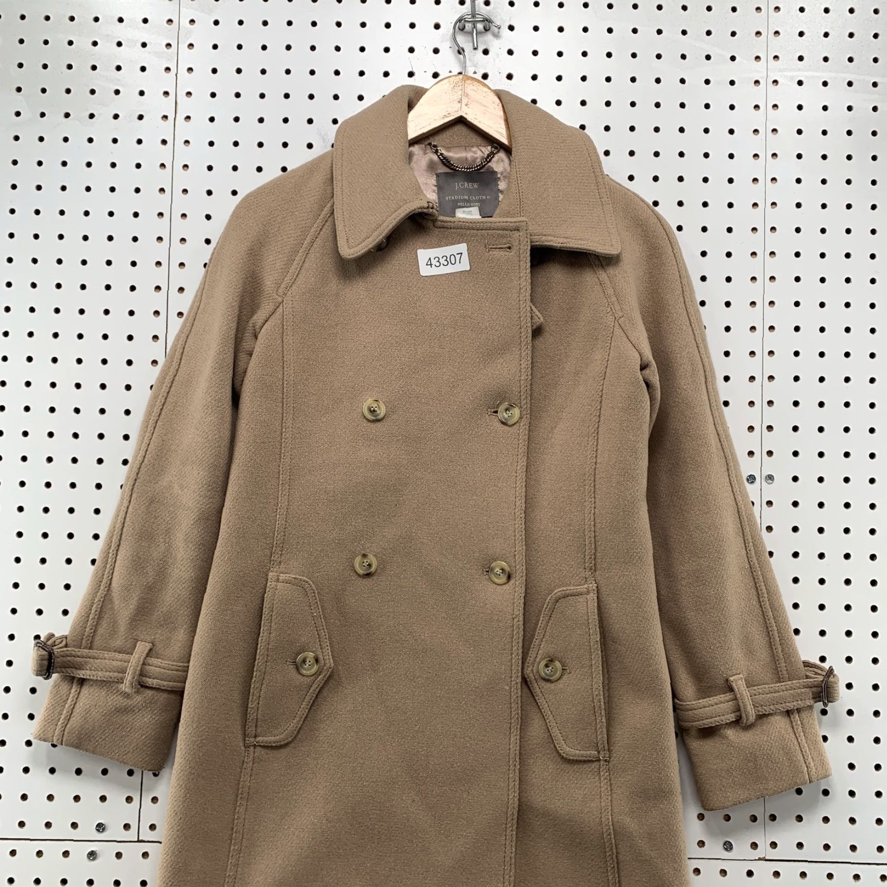 J.Crew J.CREW Nello Gori Coat Womens Size 0 Beige Wool Double Breasted Pea Coat Winter Casual Size XS / US 0-2 / IT 36-38 - 2 Thumbnail