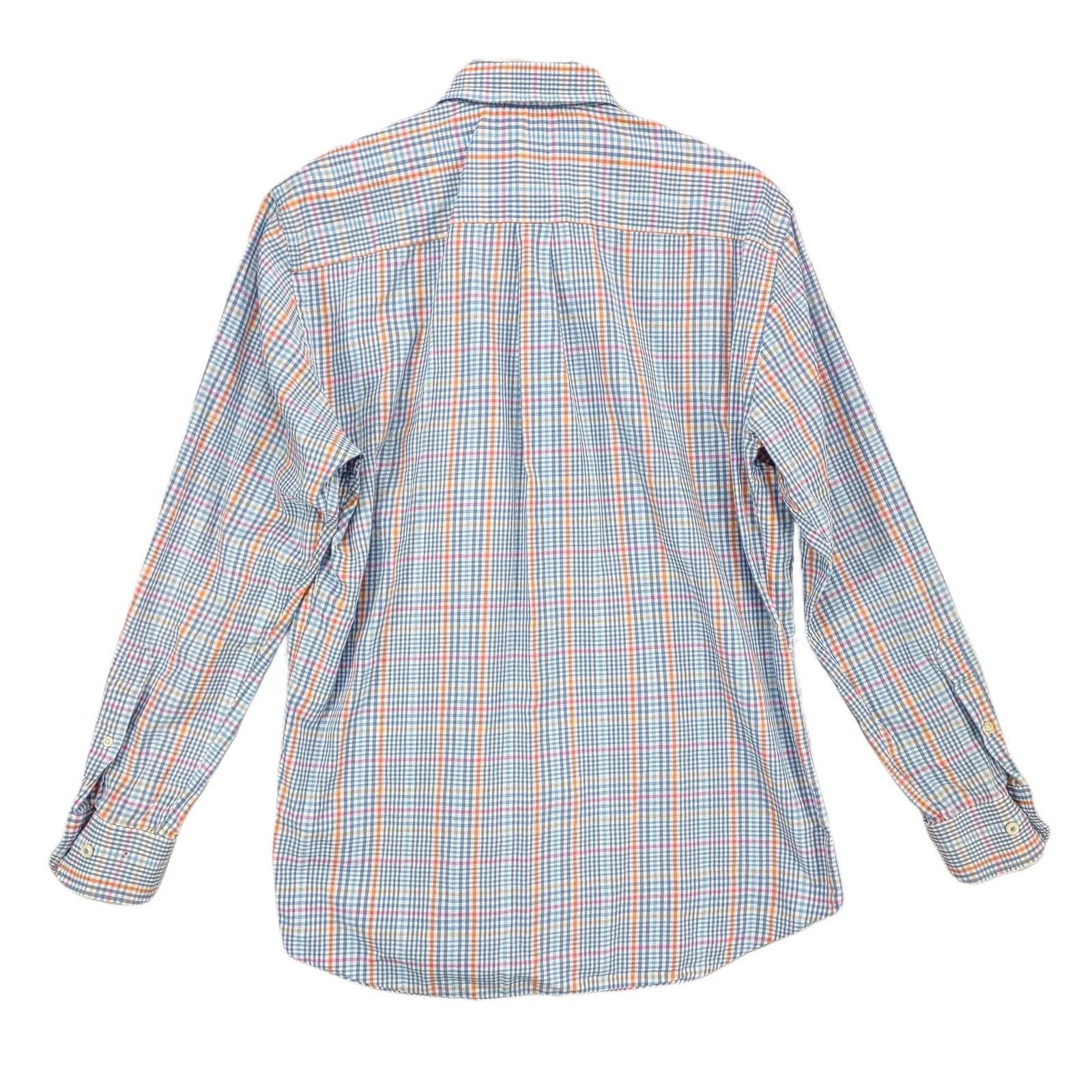 Peter Millar Peter Millar Blue Plaid Check Long Sleeve Button Down Shirt Size US L / EU 52-54 / 3 - 2 Thumbnail