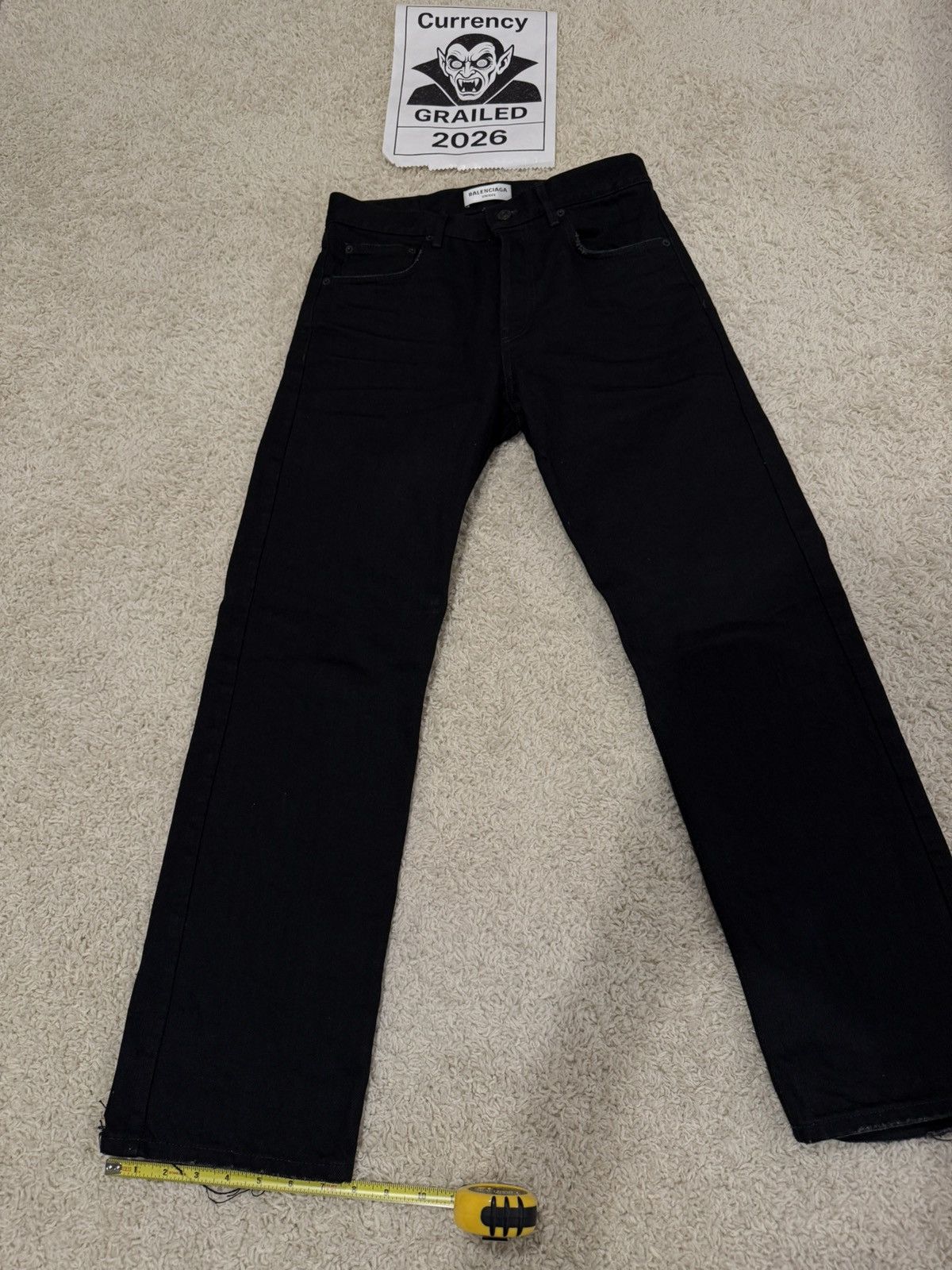 Balenciaga Balenciaga Jet Black Heal Drag Jean Size US 29 - 19 Thumbnail