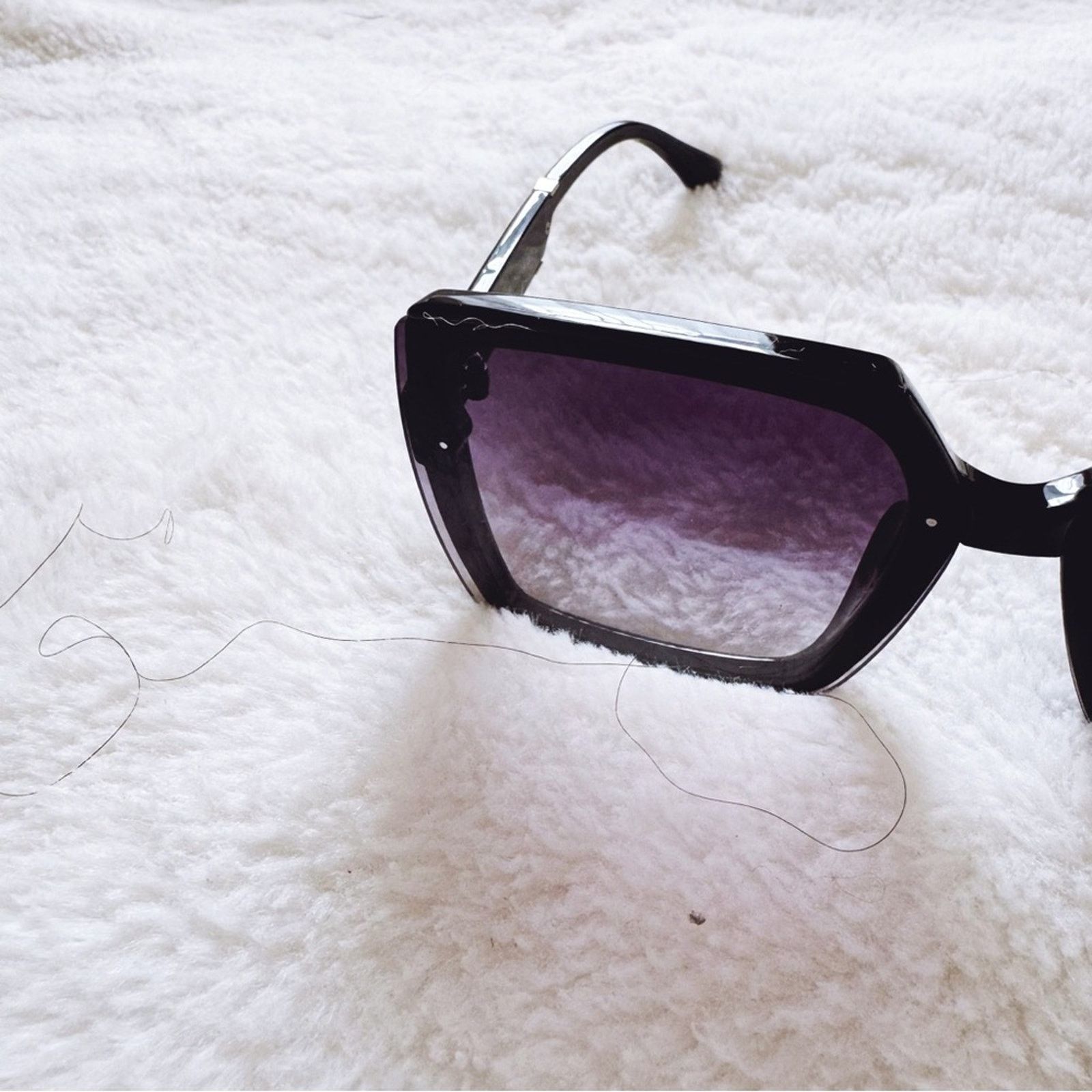 Other Gloria Black Square Oversized Sunglasses Size ONE SIZE - 5 Thumbnail