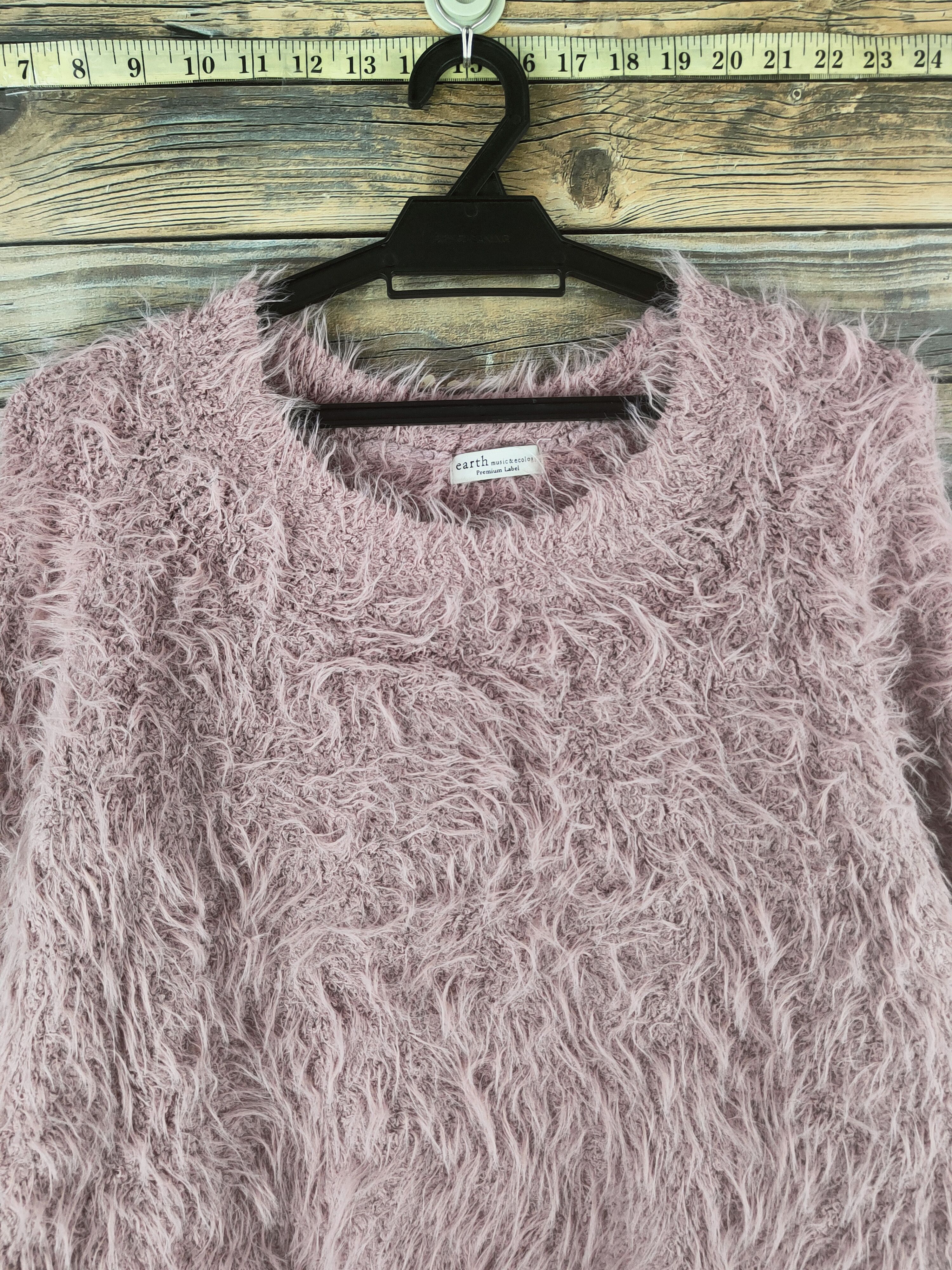 Japanese Brand DL Earth Music & Ecology Pink Fur Mohair Knitwear #46-510 Size US S / EU 44-46 / 1 - 2 Thumbnail
