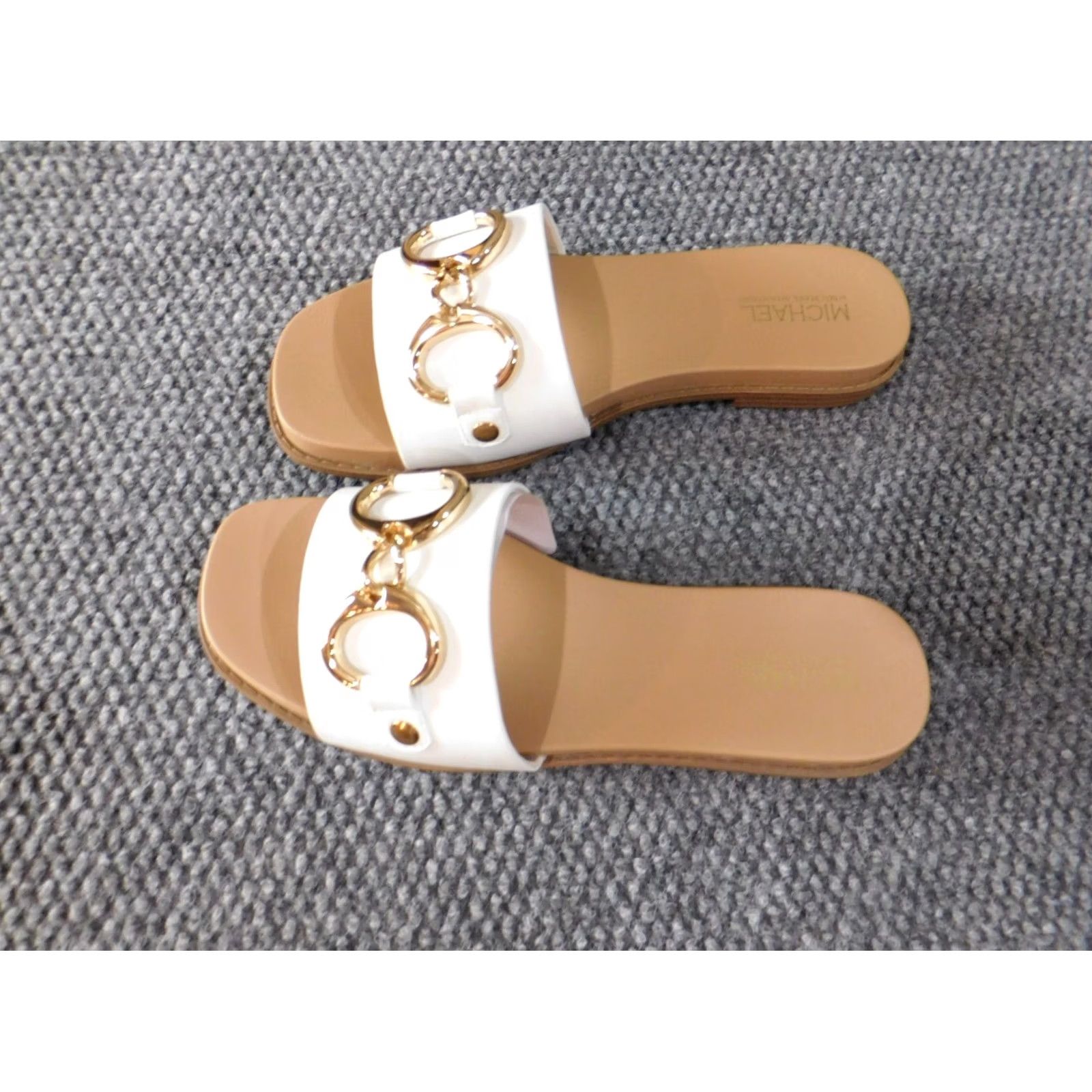 Vintage VINTAGE Michael Shannon Womens Sandals 9 White slip on slides Size US 9 / IT 39 - 7 Thumbnail