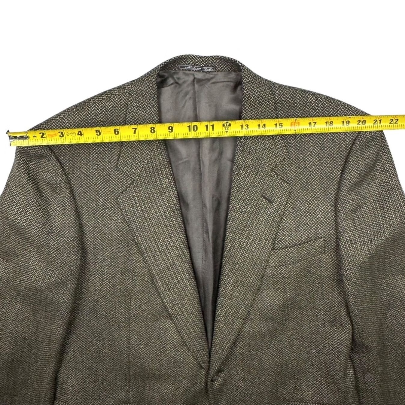 Corneliani Corneliani Men's Blazer 100% Wool Tweed Gray Herringbone Italy 42R 2-Button Size 42R - 7 Thumbnail