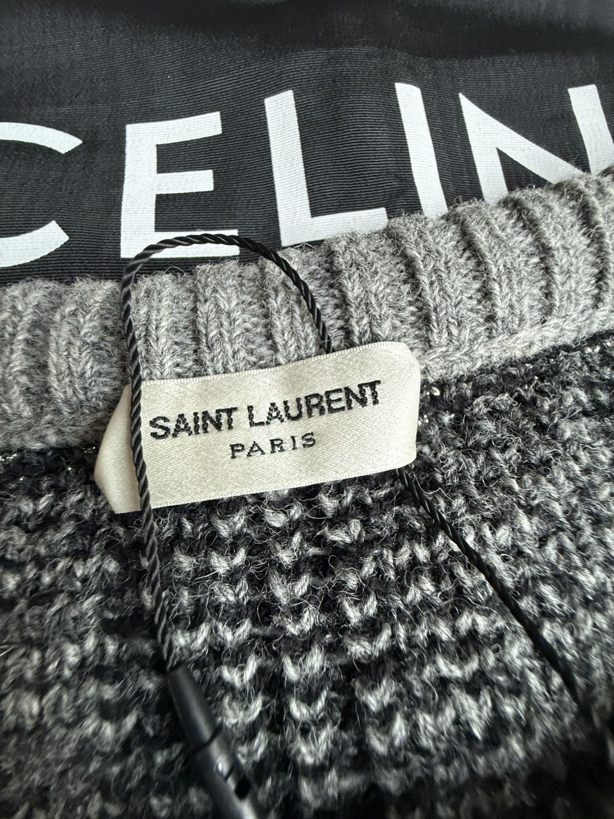Saint Laurent Paris FW15 Grail Saint Laurent geometric metallic sweater Hedi XL Size US XL / EU 56 / 4 - 23 Thumbnail