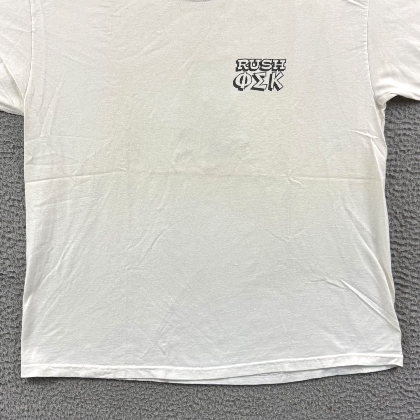 Gildan VINTAGE Phi Sigma Kappa Shirt Mens XL White 90s Greek Fraternity Gildan Short Sleeve Size US XL / EU 56 / 4 - 3 Thumbnail