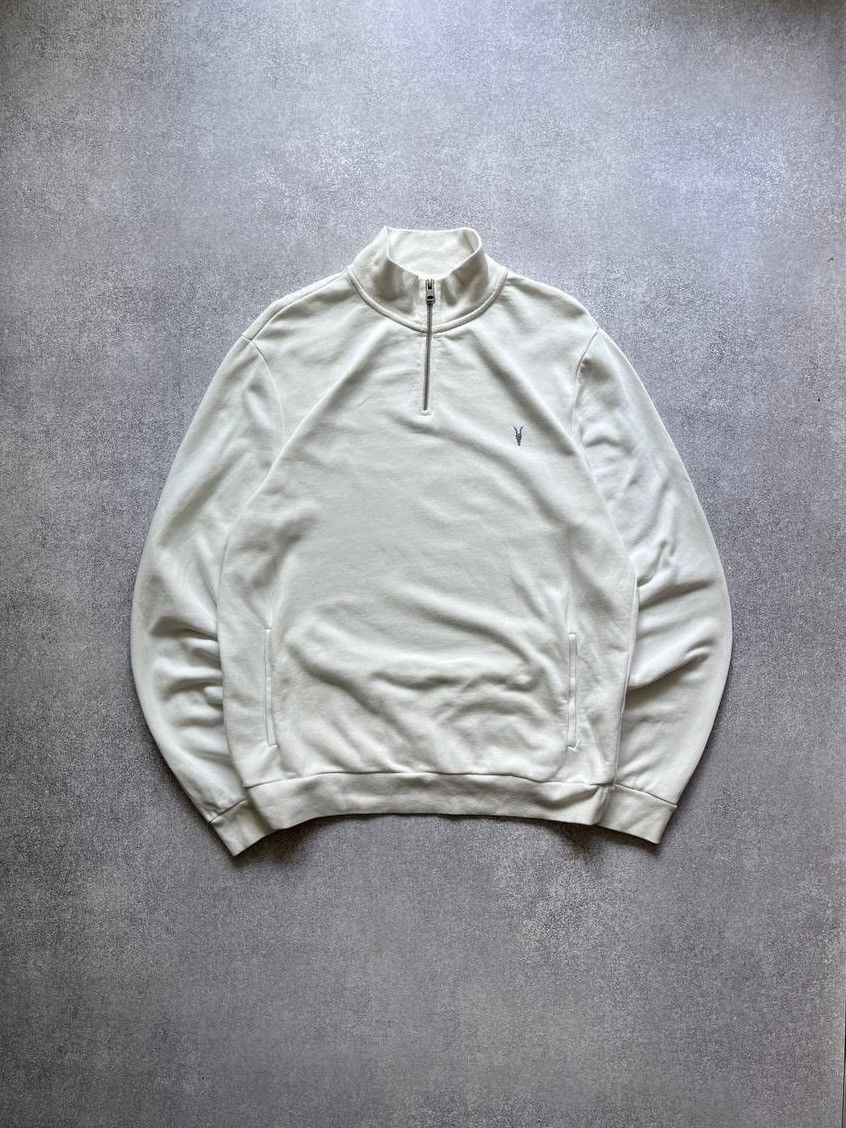 Allsaints × Vintage Vintage Allsaints 1/3 Zip Cotton Sweatshirt XL Size US XL / EU 56 / 4 - 1 Thumbnail