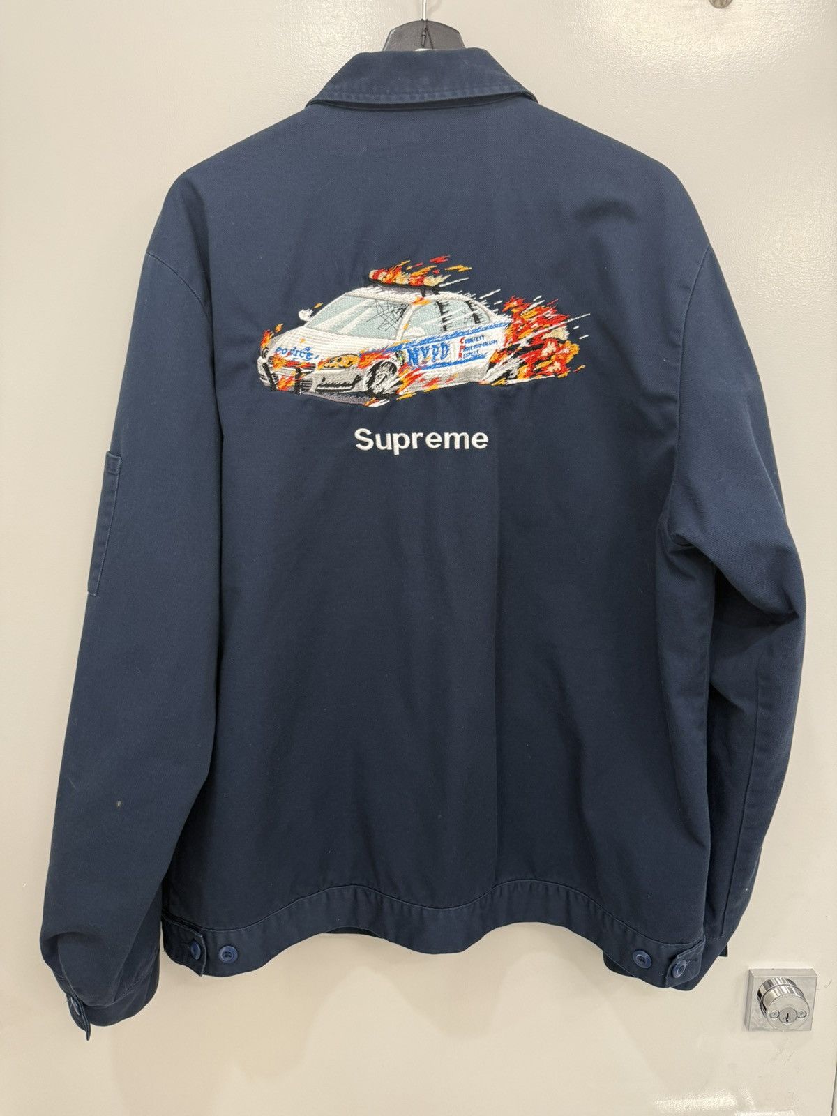 Supreme Supreme Washed Blue NYPD Jacket Size US XL / EU 56 / 4 - 1 Thumbnail