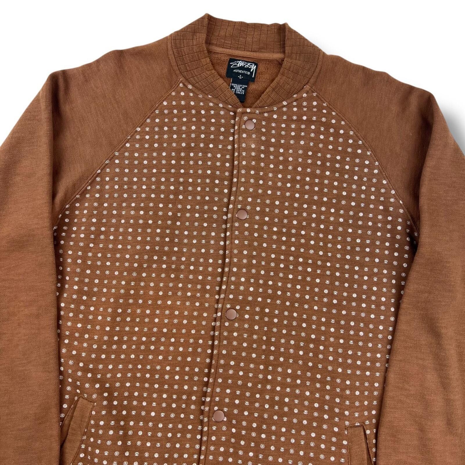 Stussy Stussy 00's Brown Varsity Bomber Jacket Size US L / EU 52-54 / 3 - 1 Thumbnail