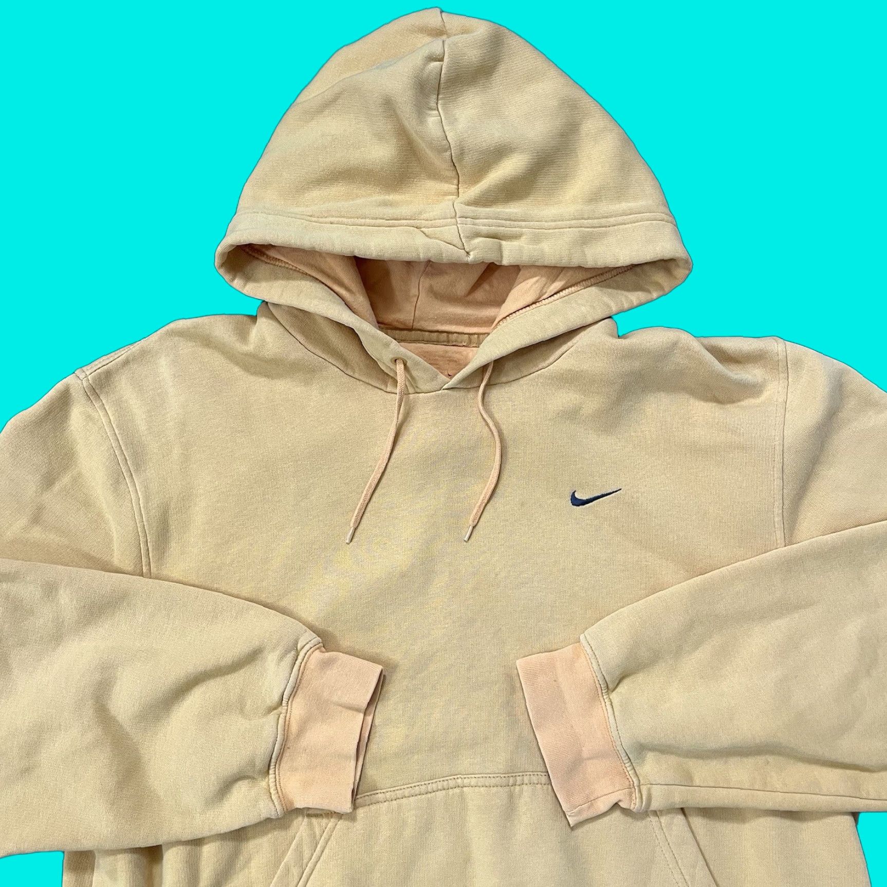 Nike VINTAGE Nike Hoodie Mens Large Yellow Check Swoosh Pullover Travis Scott 90s Y2K Skate Cactus Jack Swoosh Logo Size US L / EU 52-54 / 3 - 1 Thumbnail