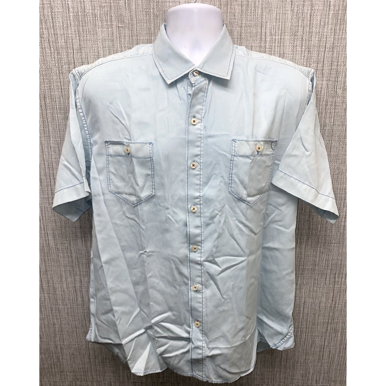 Tommy Bahama Tommy Bahama Shirt Men Blue Short Sleeve Button-Up L Cotton Blend Regular Size US L / EU 52-54 / 3 - 2 Thumbnail
