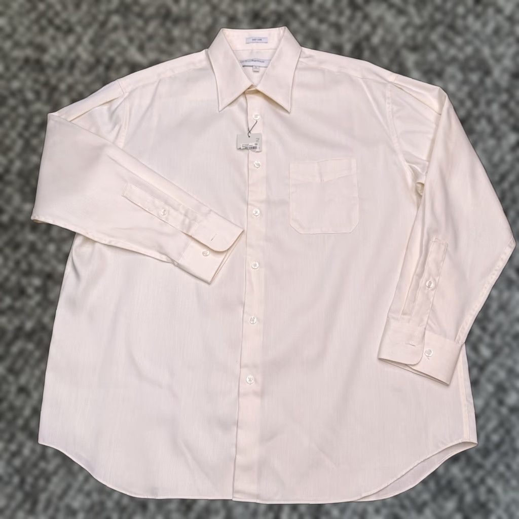 Perry Ellis Perry Ellis Easy Care Shirt Mens XL Button-Up Long Sleeve Collared Beige Twill Cotton Blend Regular - White tag? Size US XL / EU 56 / 4 - 1 Thumbnail
