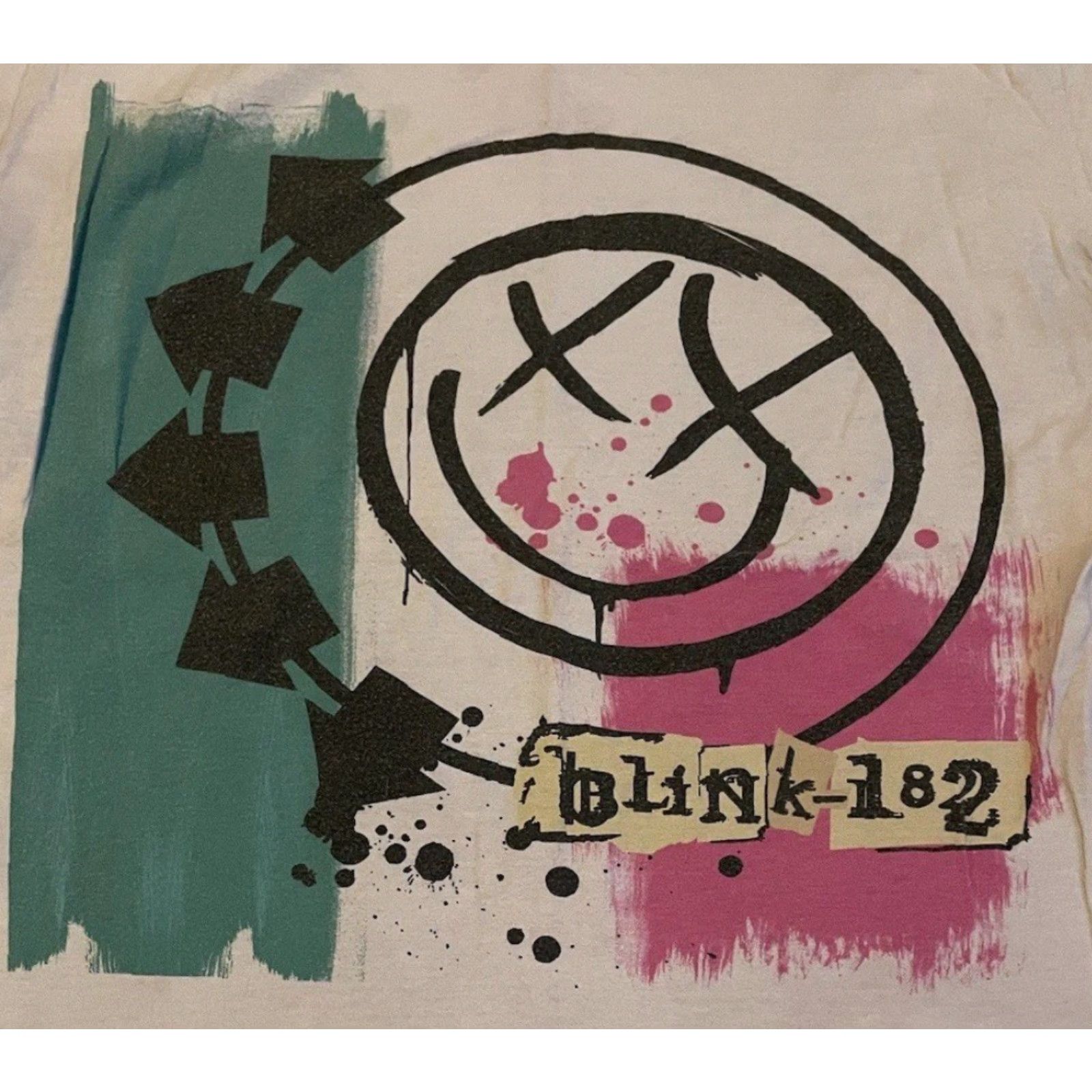 Vintage VINTAGE Blink 182 Faded Distress Shirt S Punk Rock Concert Tour Grunge 80s 90s Band Retro Music T-Shirt Mens Small White Smiley Face Size US S / EU 44-46 / 1 - 2 Thumbnail