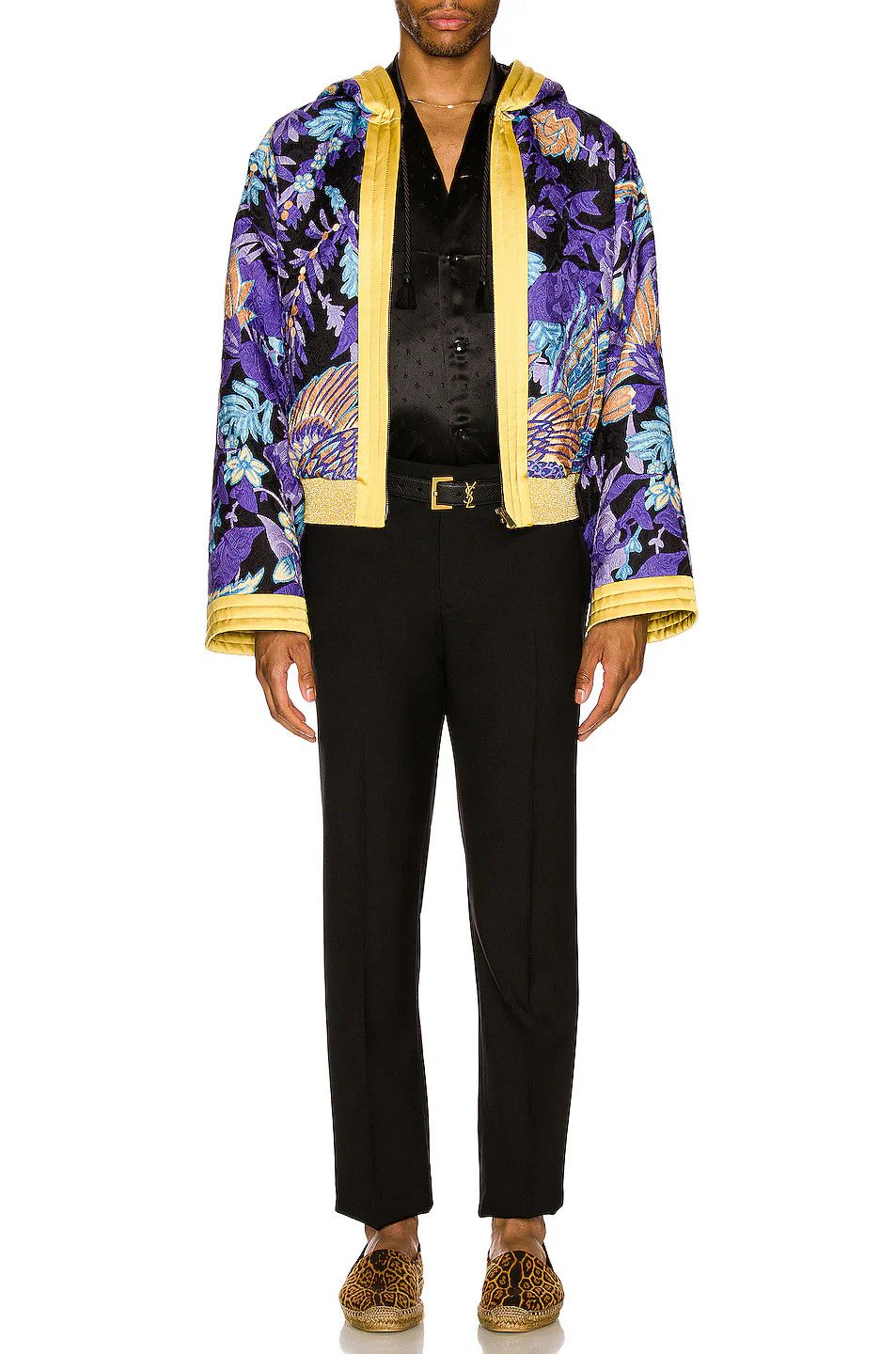Saint Laurent Paris o1bcso1str0924 Kimono Teddy Jacket in Multicolor Size US L / EU 52-54 / 3 - 4 Thumbnail
