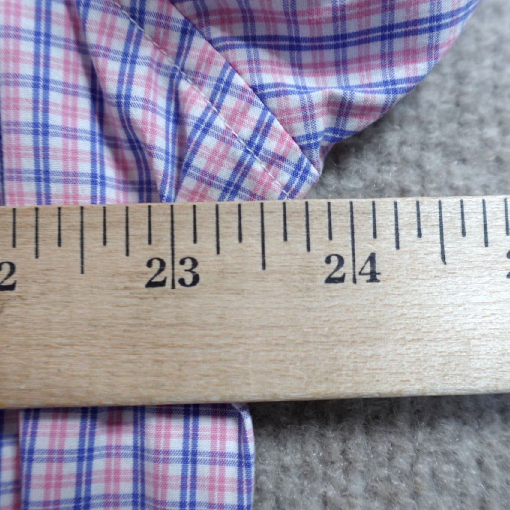 Bonobos Bonobos Shirt Large 16.5 Pink Blue Plaid Slim Fit Cotton Blend Stretch Shirt Mens Button-Up Long Sleeve Collared Size US L / EU 52-54 / 3 - 6 Thumbnail