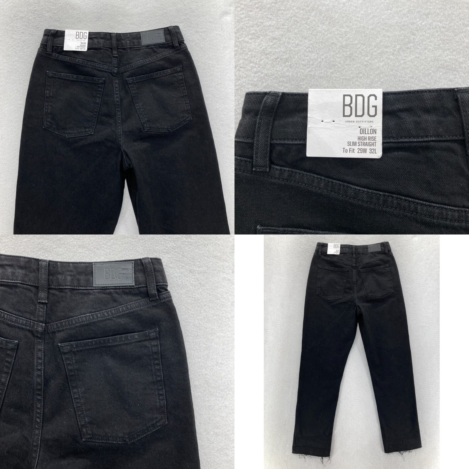 Bdg BDG Dillon Slim Straight Crop Jeans Women's 29 Black Denim Y2K Straight 5-Pocket Crop Pattern: Solid Size 29" - 9 Thumbnail
