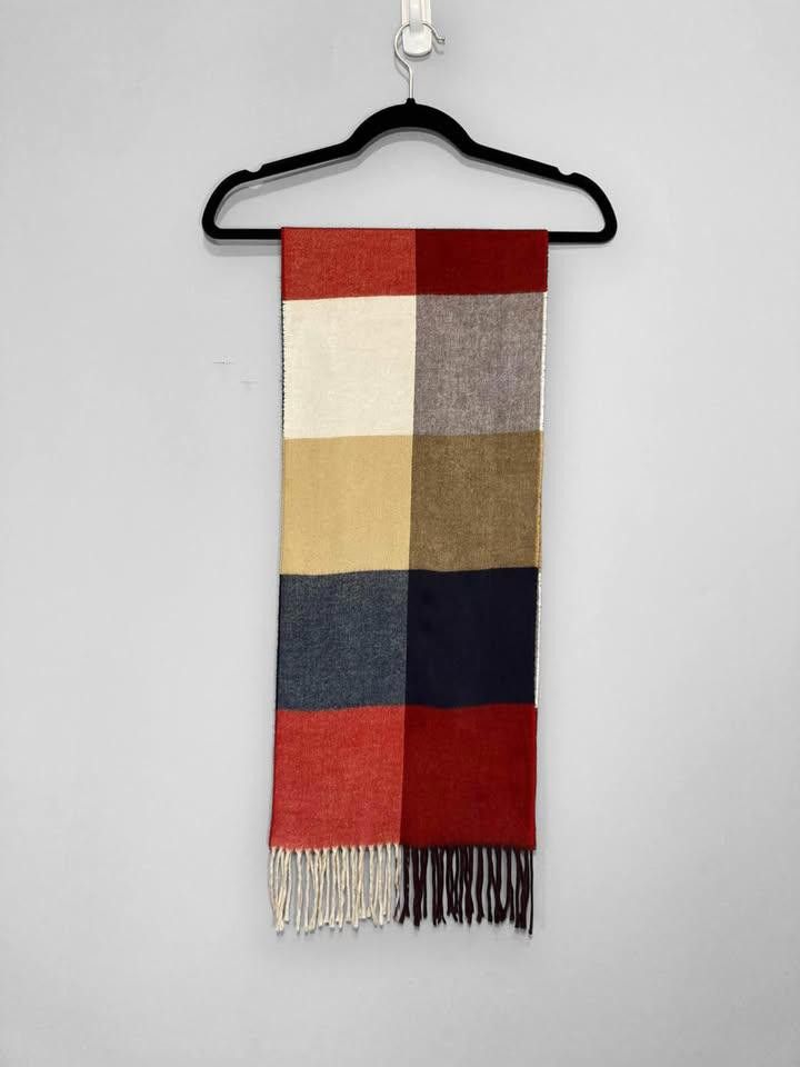Designer Multicolored Fringe Scarf - Cozy & Stylish Size ONE SIZE - 3 Thumbnail