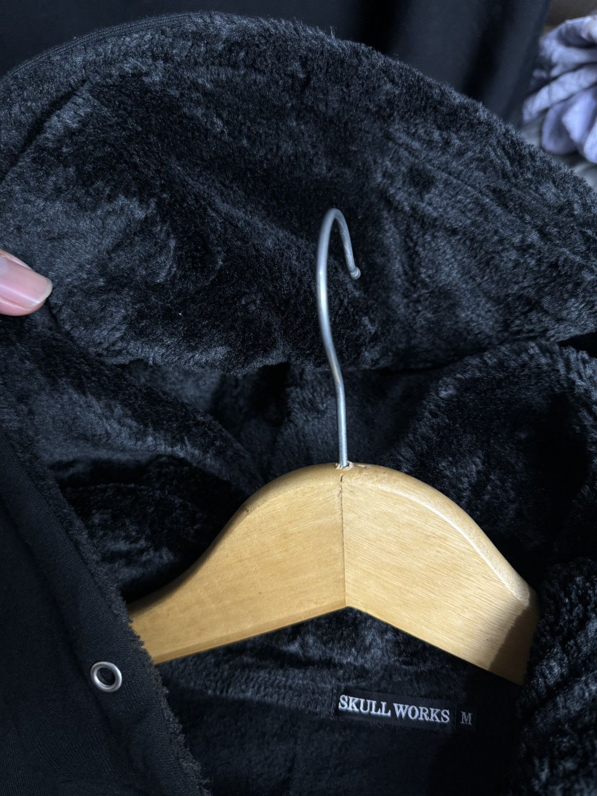 If Six Was Nine × Japanese Brand × Le Grande Bleu (L.G.B.) Double Skulls Works Velvet Hoodie Size US M / EU 48-50 / 2 - 6 Thumbnail