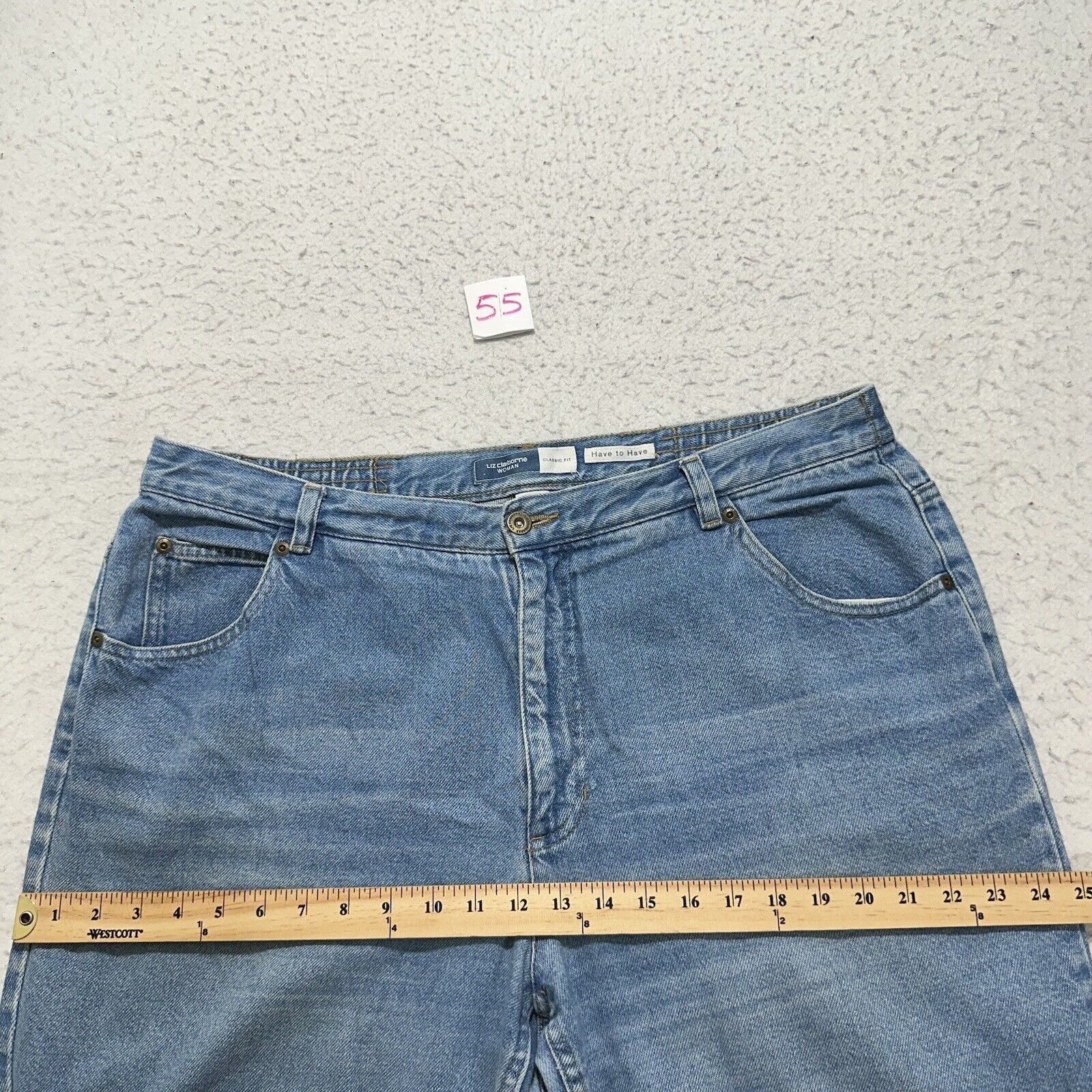 Liz Claiborne Liz Claiborne 18W Classic Fit Straight Leg Jeans Distressed Size 38" / US 16 / IT 52 - 13 Thumbnail