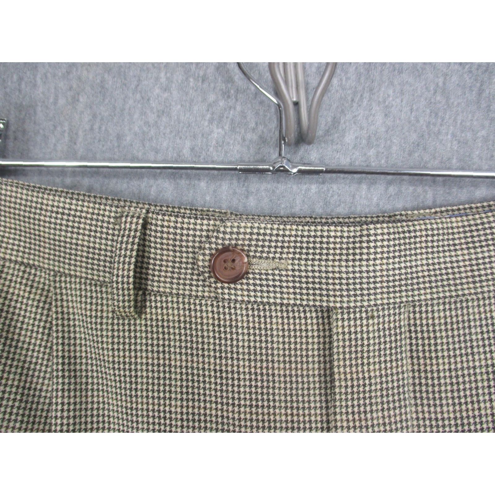 Ralph Lauren Lauren Ralph Lauren Pants Mens 38x30 Brown Houndstooth Pleated Cuffed Dress Size US 38 / EU 54 - 2 Thumbnail