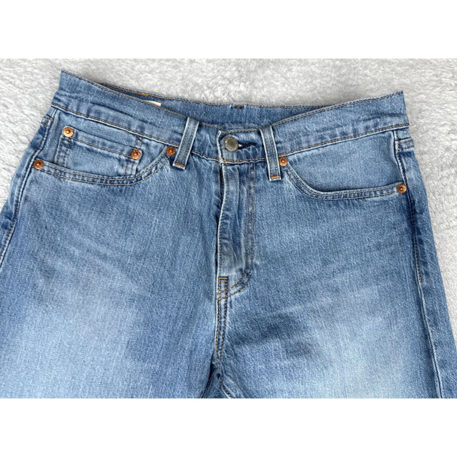 Levi's VINTAGE Levis 505 Jeans Womens 28 Blue Light Wash Denim Regular Fit Straight Casual Pants Size 28" / US 6 / IT 42 - 4 Thumbnail